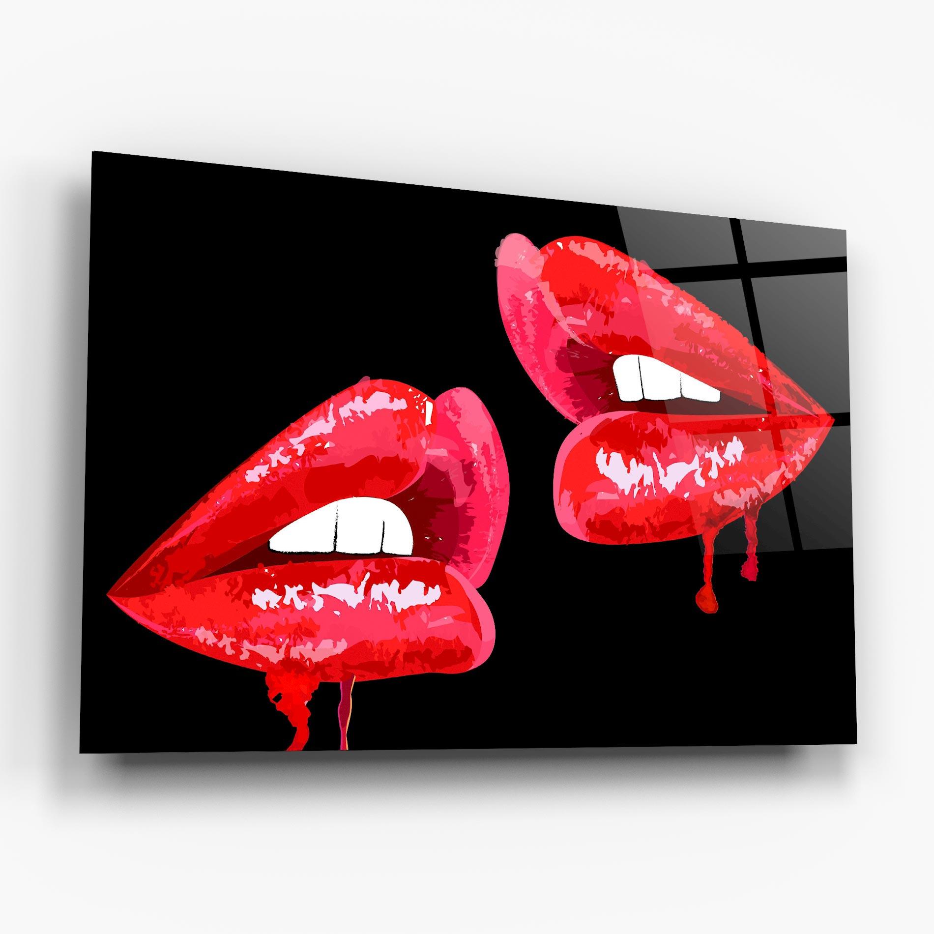 Tablou Sticla Lips Talking mockup 6