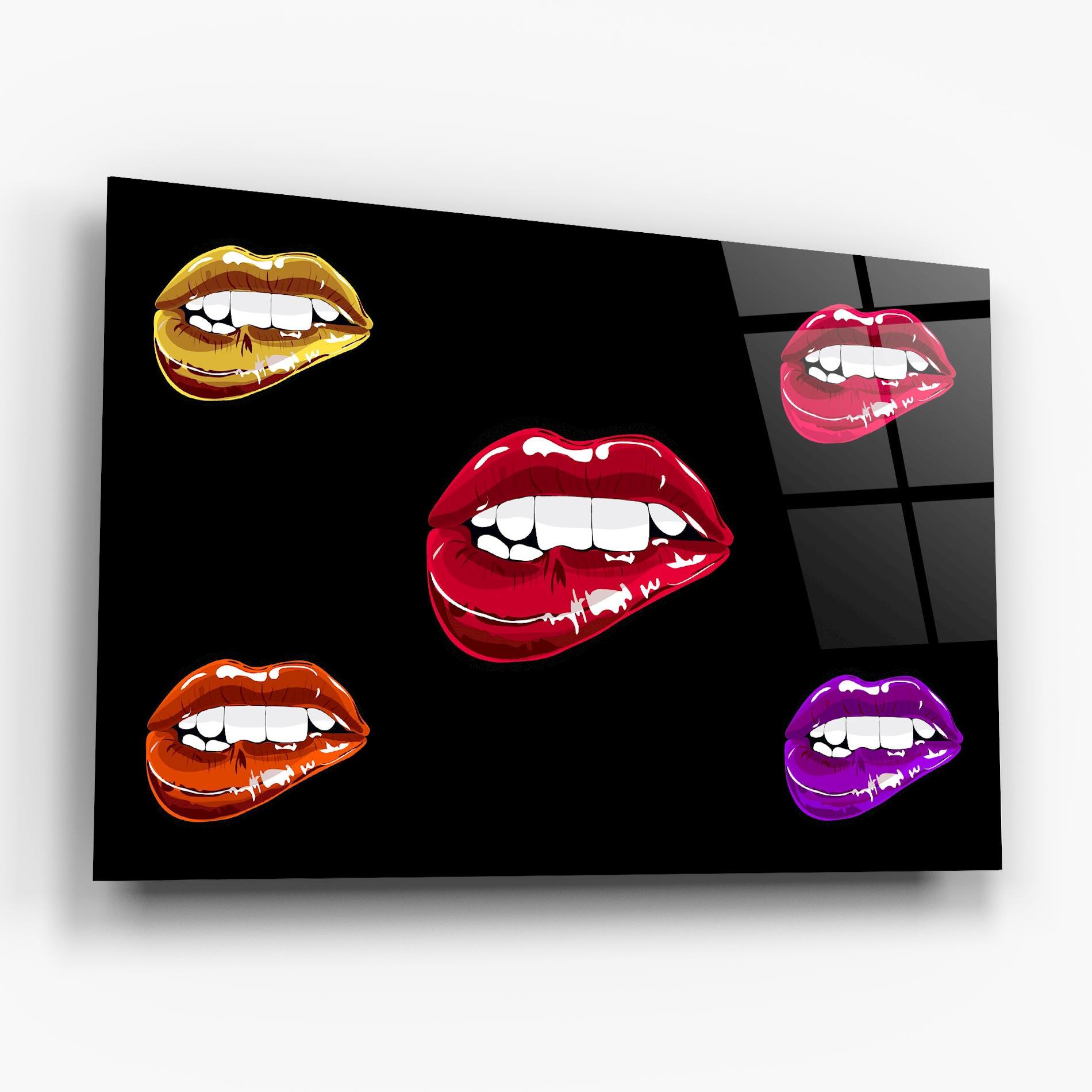Tablou Sticla Mix Color Lips mockup 6