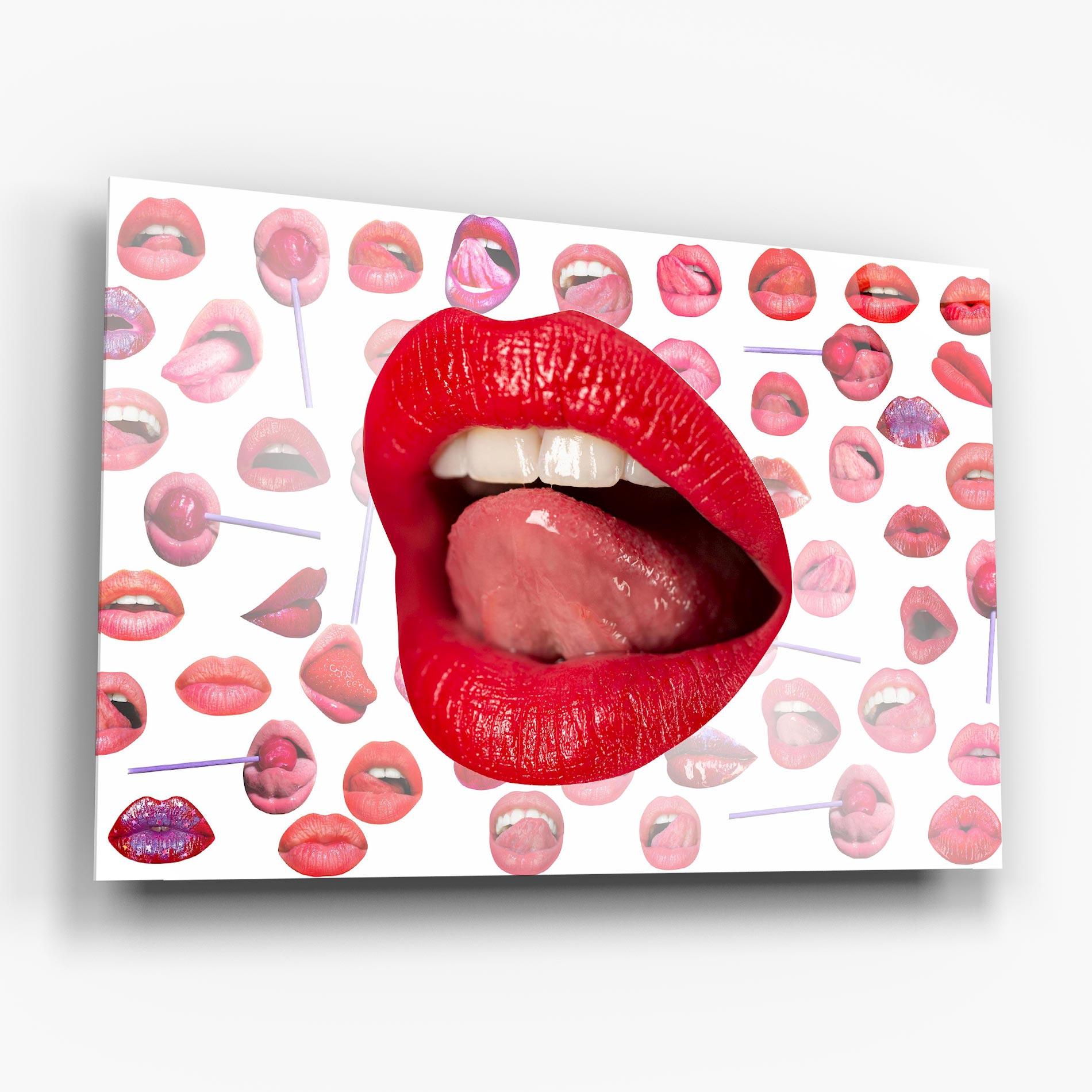 Tablou Sticla Sexy Tongue Licking mockup 6