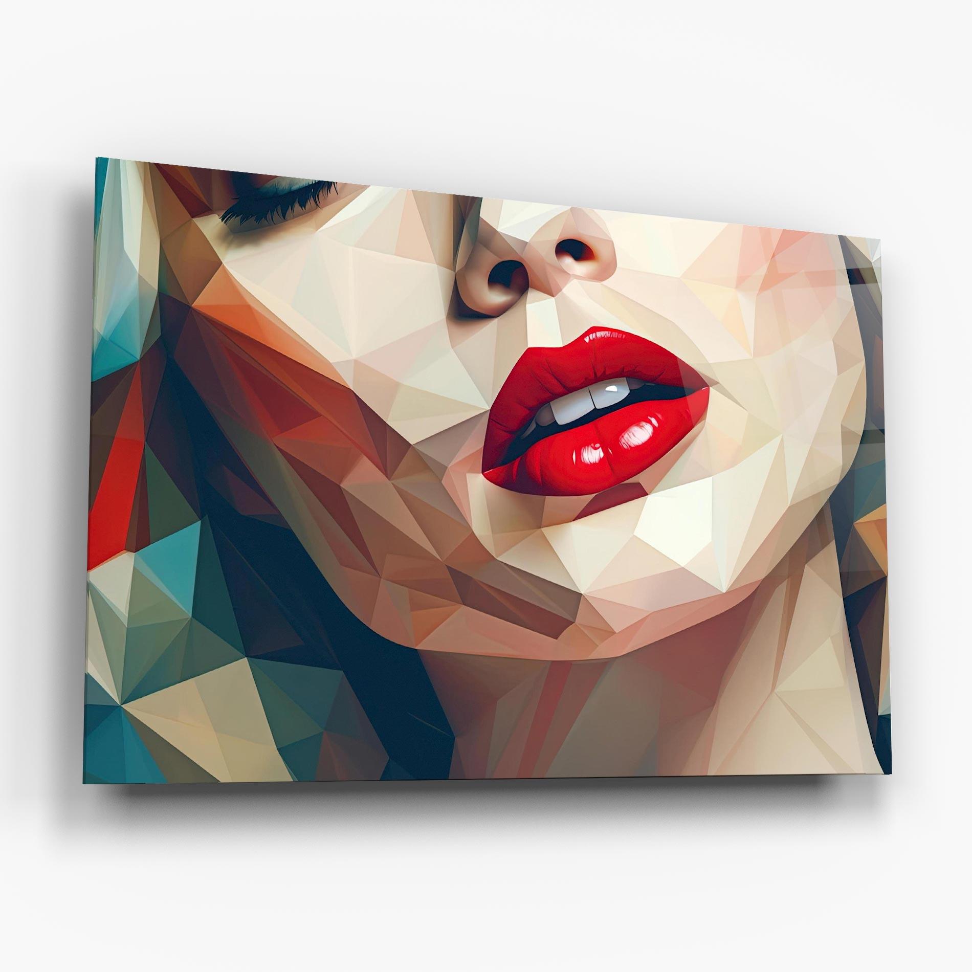 Tablou Sticla Triangular Lips mockup 6