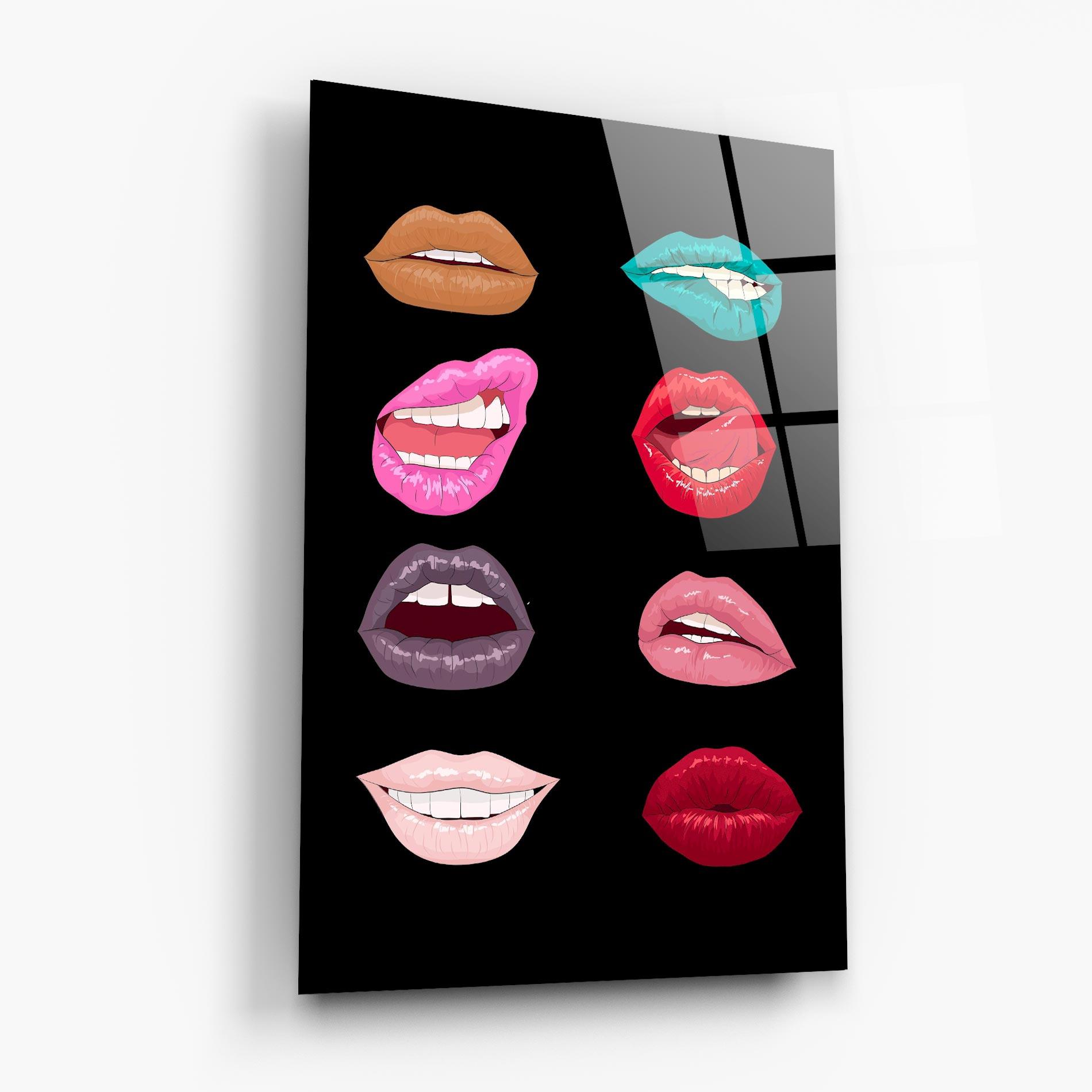 Tablou Sticla Colorful Lips mockup 6