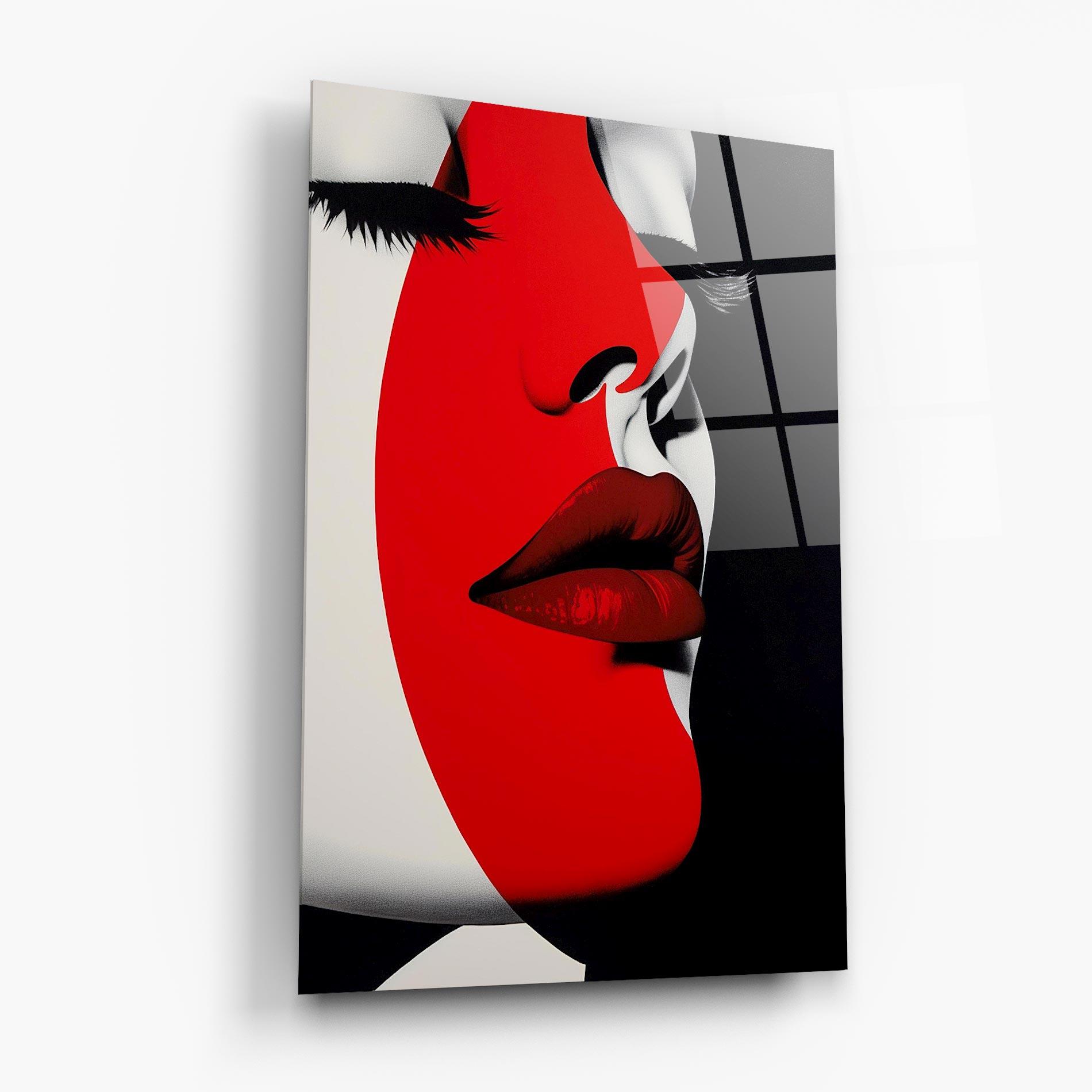 Tablou Sticla Dark Red Lips mockup 6