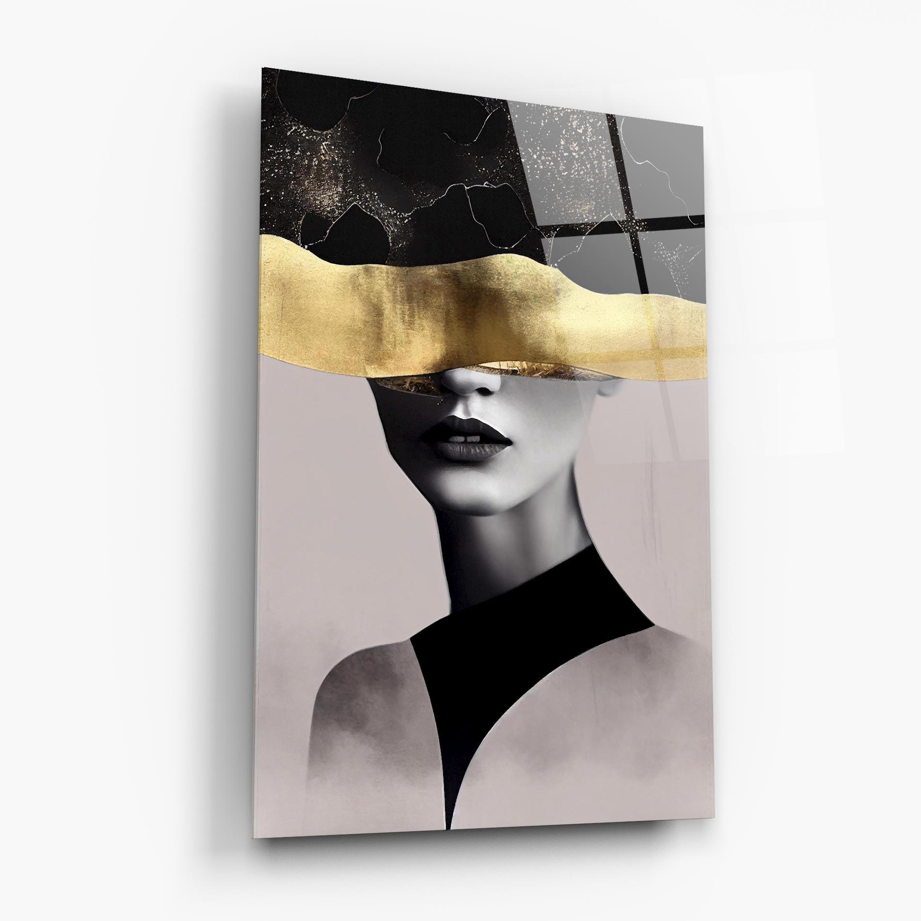 Tablou Sticla Grey Lips mockup 6