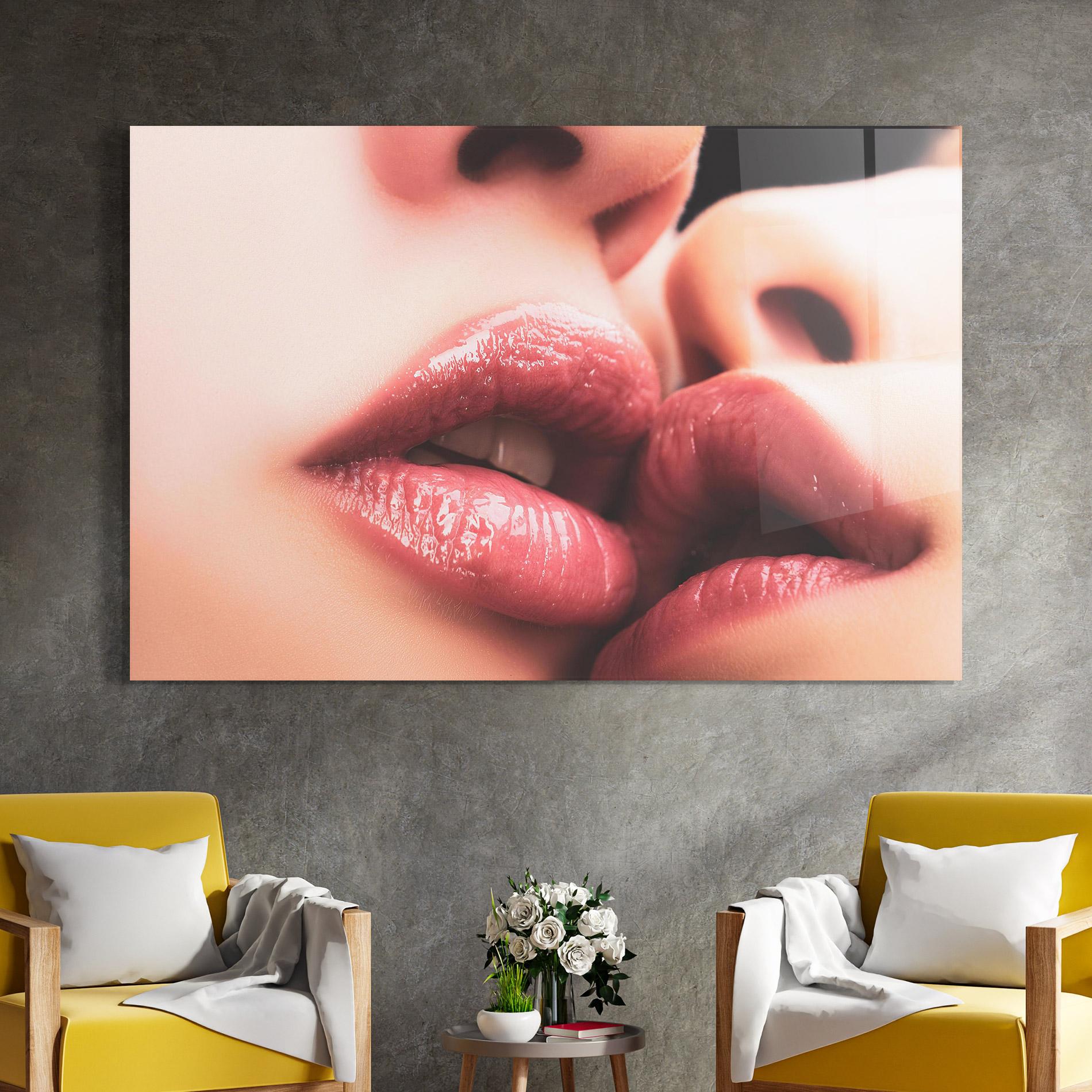 Tablou Sticla Beautiful Lips mockup 4