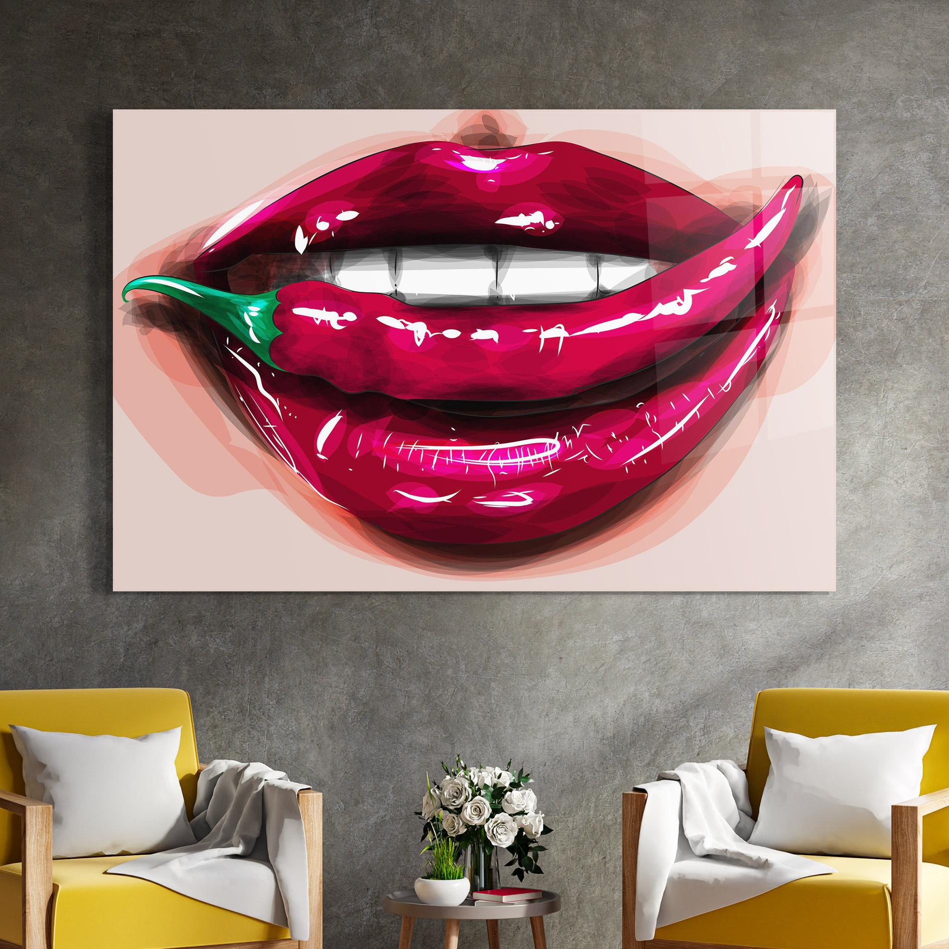 Tablou Sticla Chilli Lips mockup 4