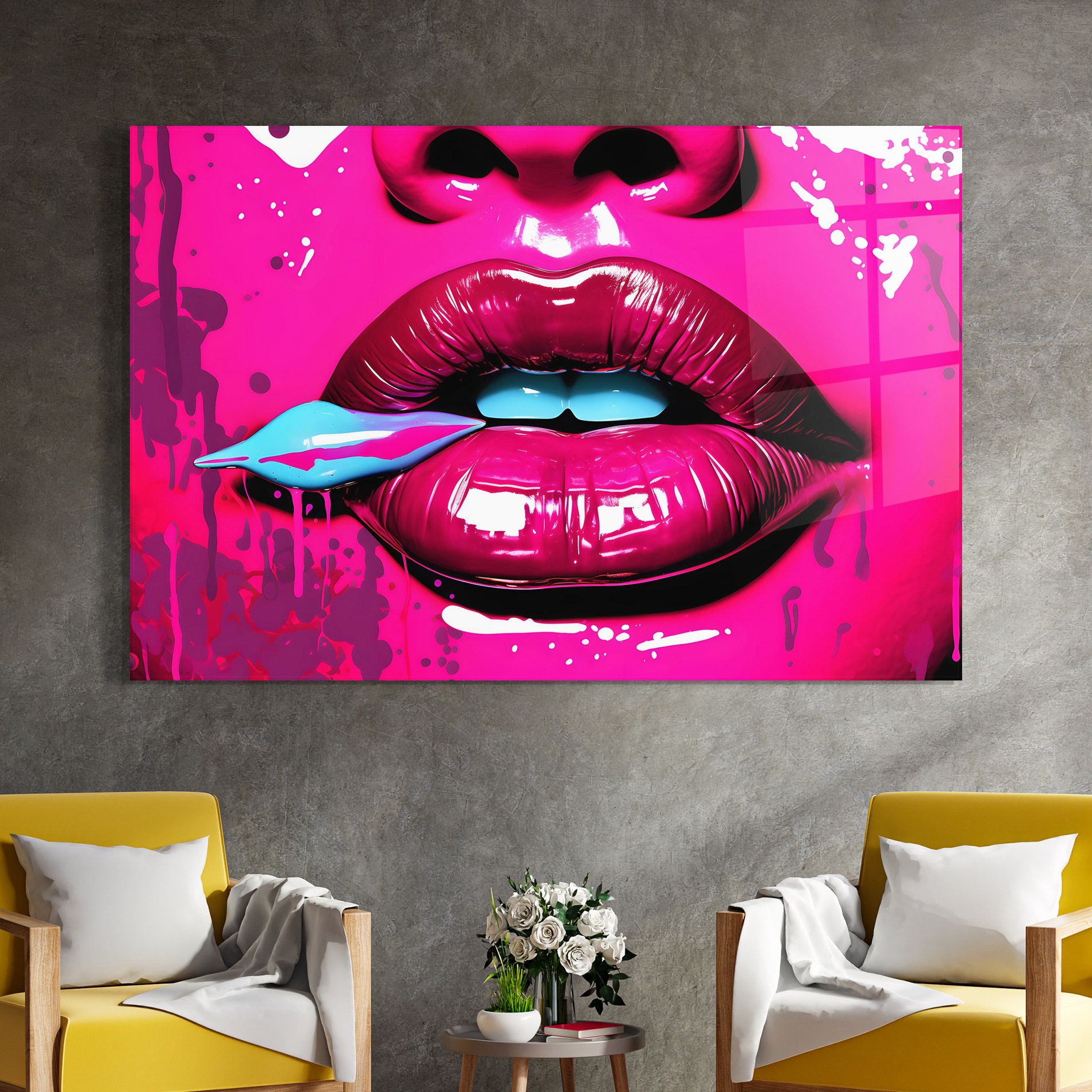 Dark Pink Lips Art mockup 4