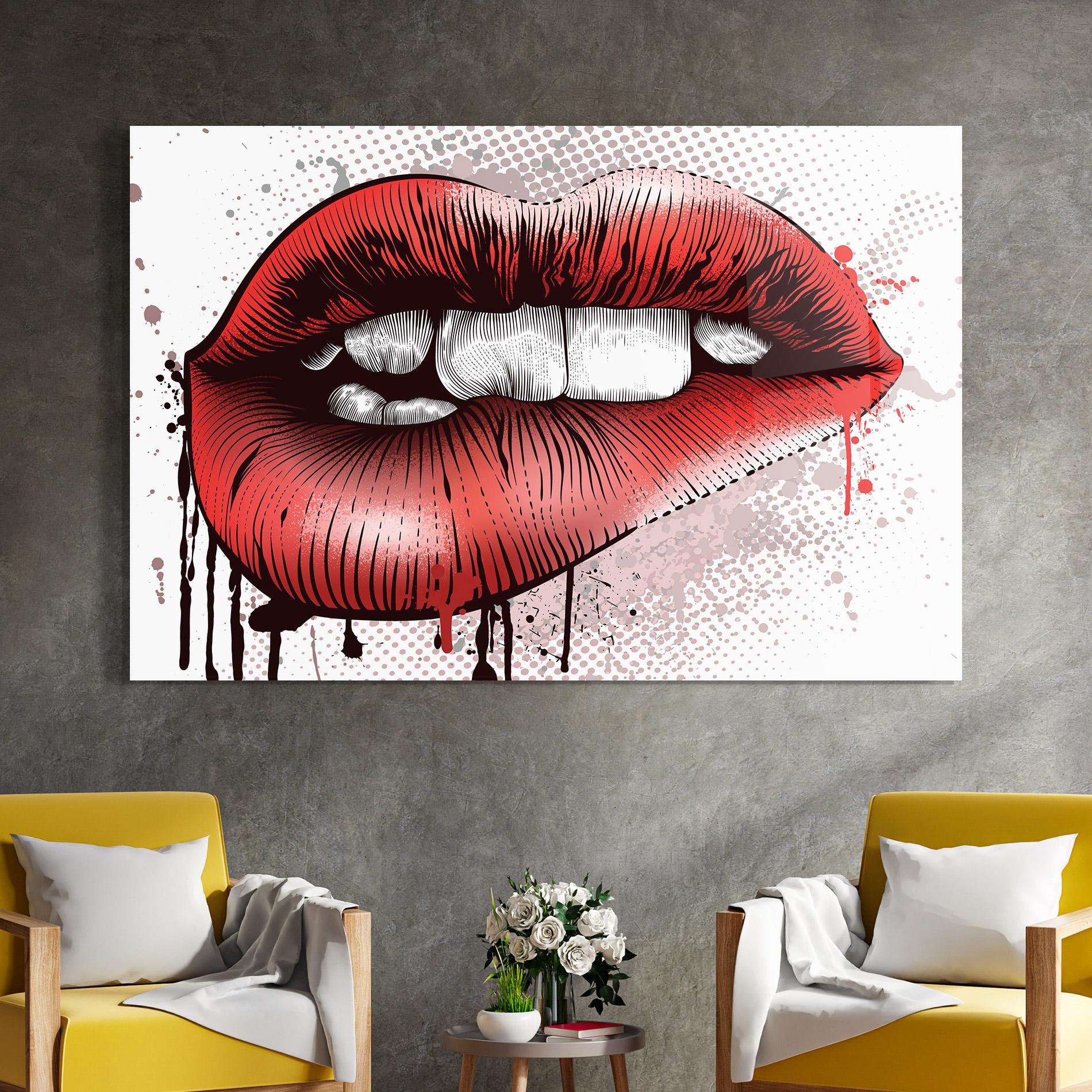 Tablou Sticla Lips Pop Artistic mockup 4