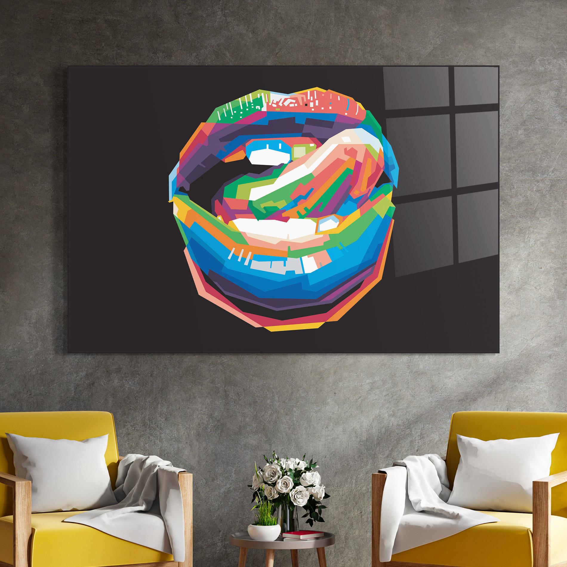 Tablou Sticla Lips Toungue mockup 4