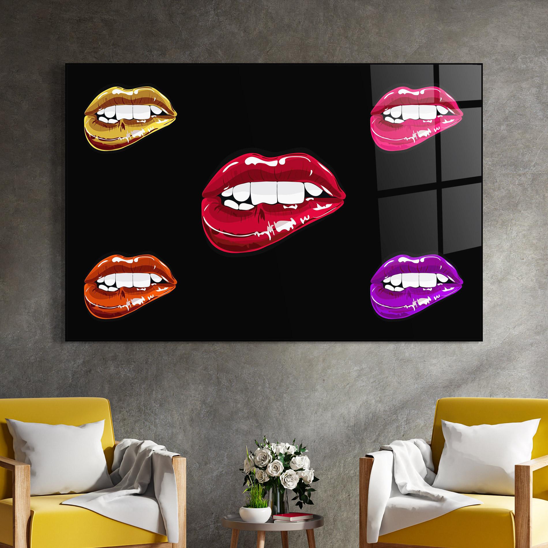 Tablou Sticla Mix Color Lips mockup 4