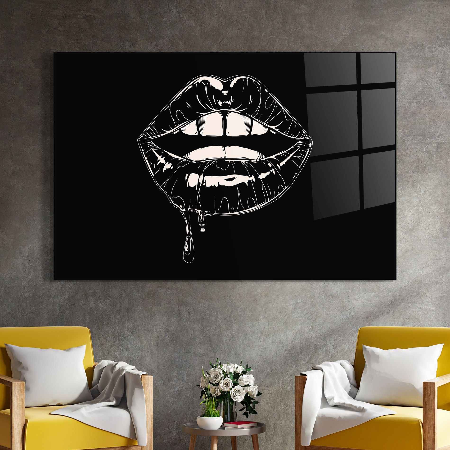 Open Lips On Black mockup 4