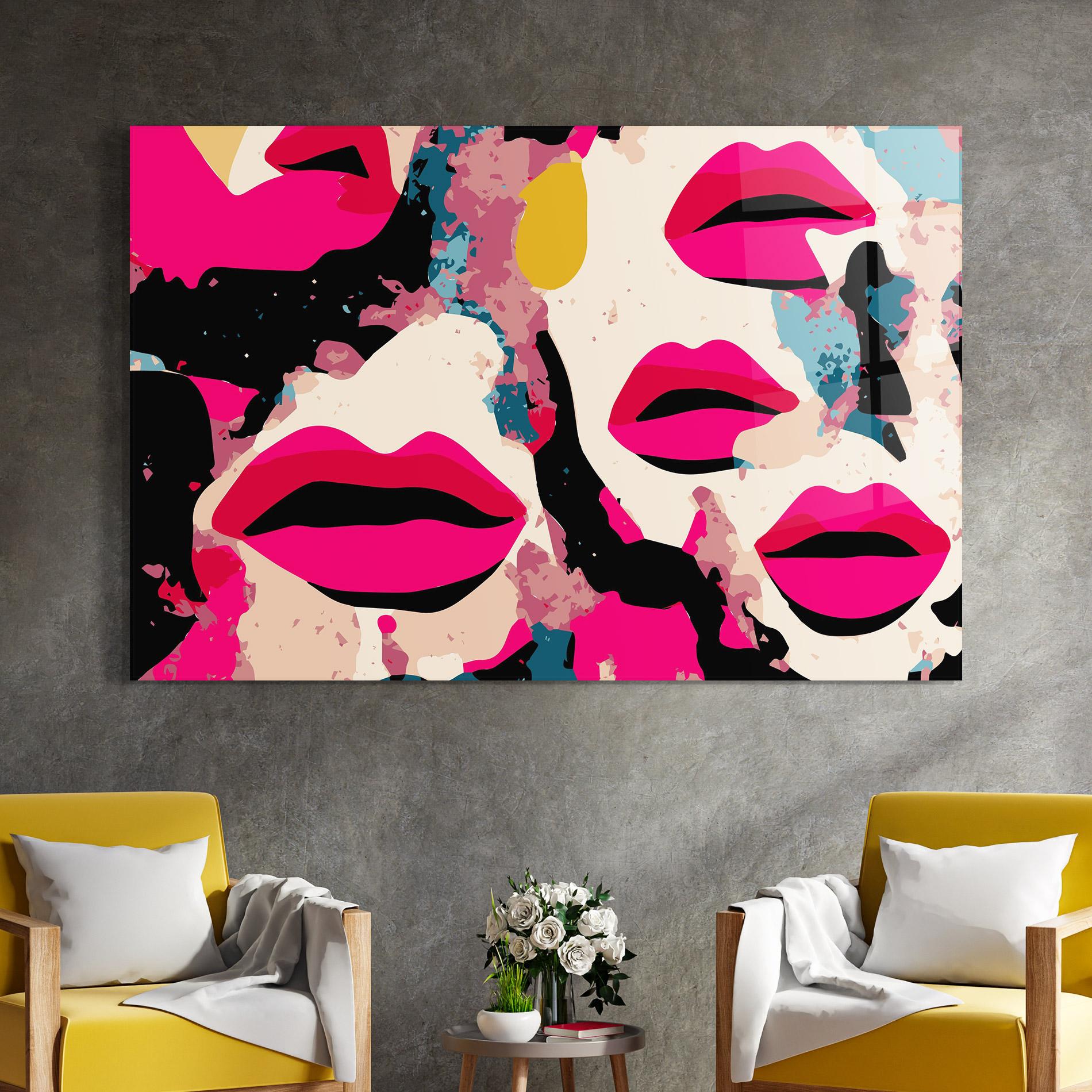 Tablou Sticla Pink Lips mockup 4