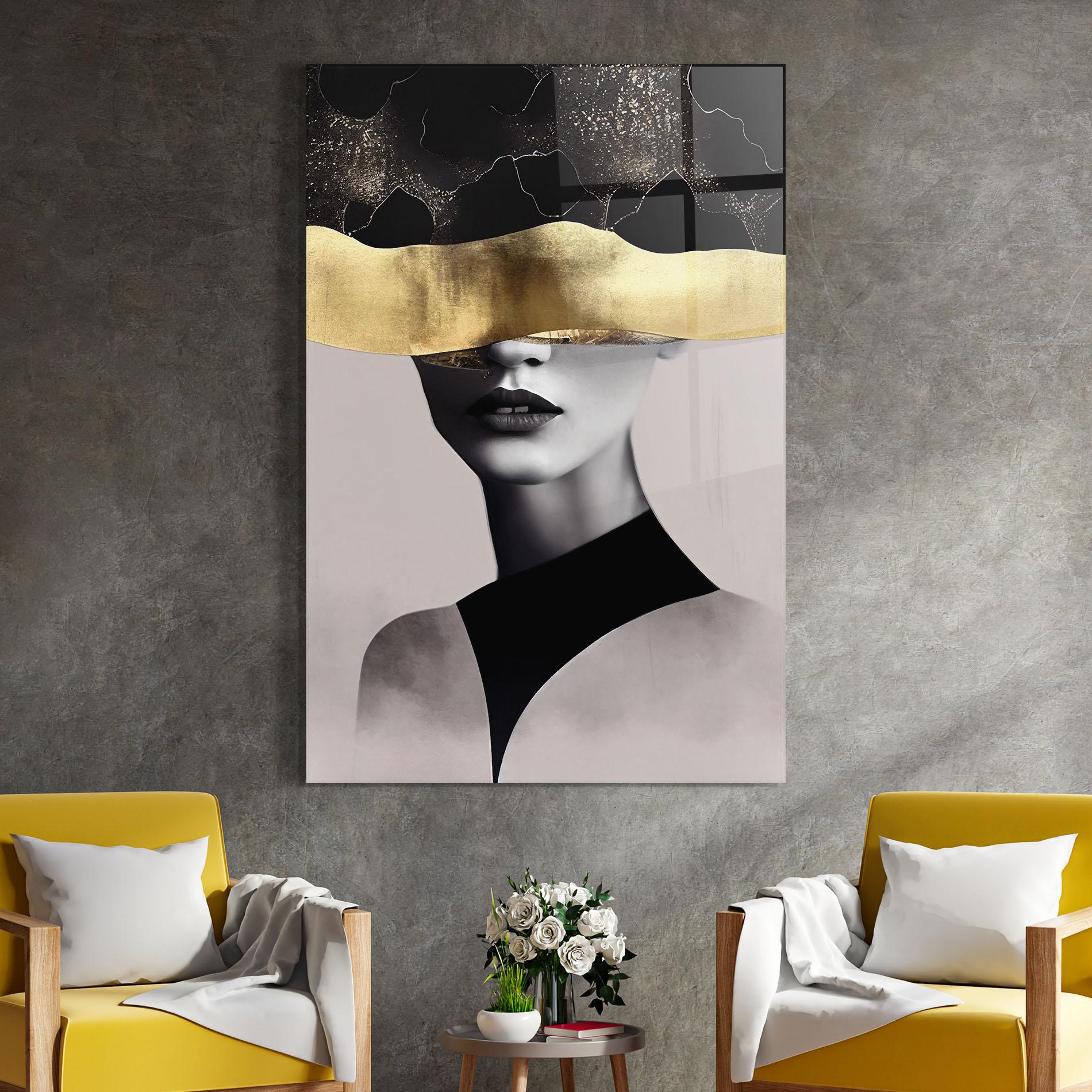 Tablou Sticla Grey Lips mockup 4