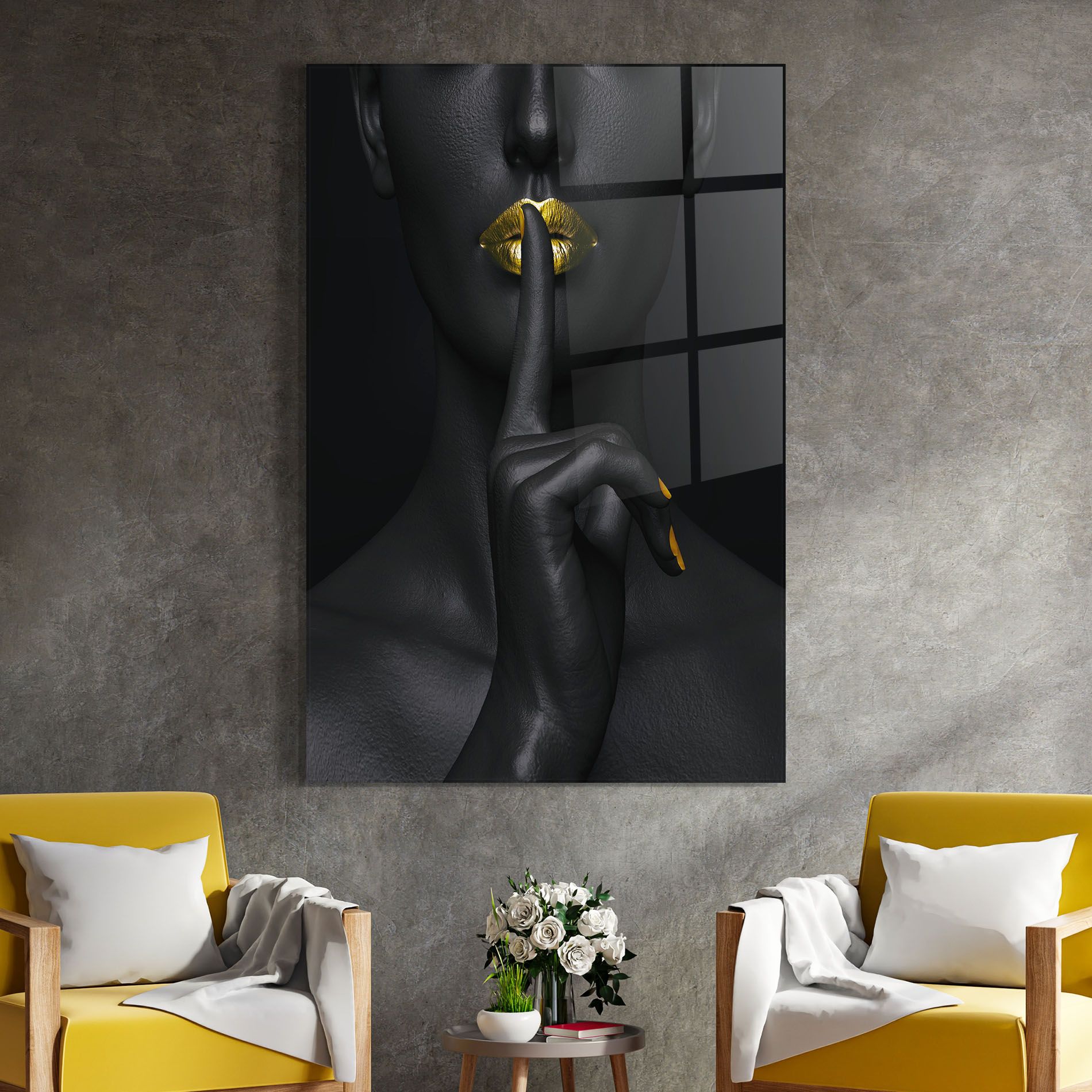 Silence Lips Portrait mockup 4