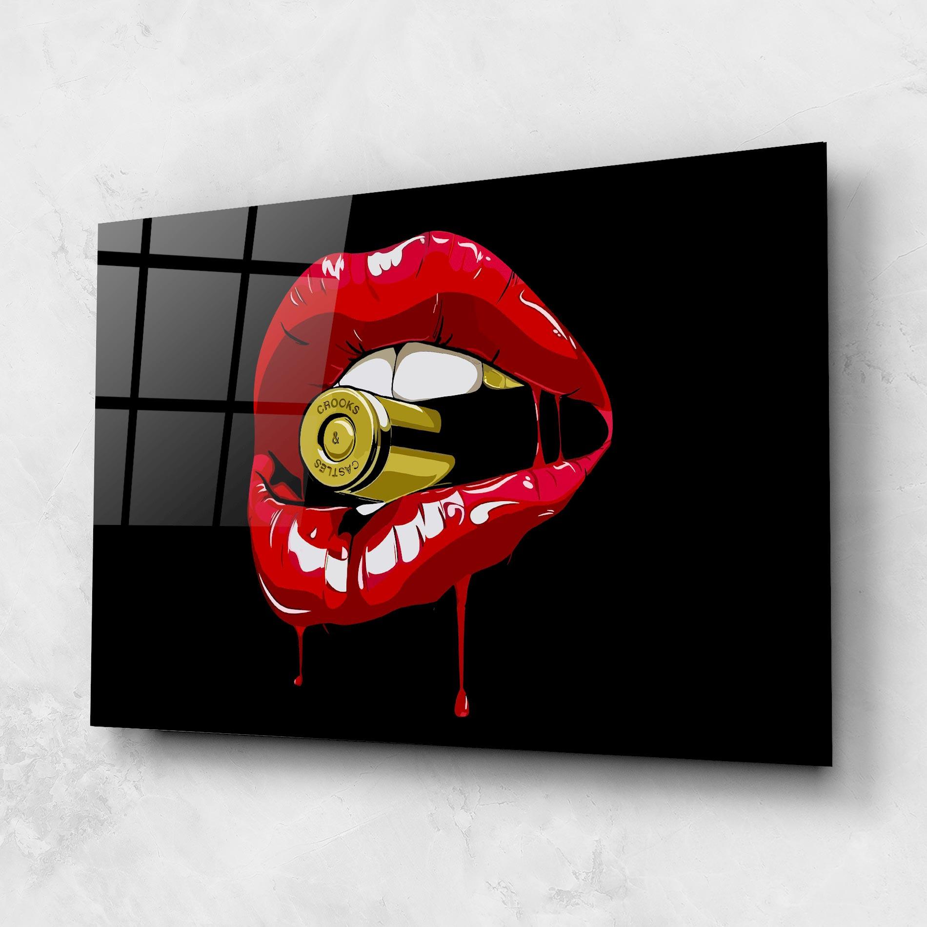 Tablou Sticla Bullet Lips mockup 1