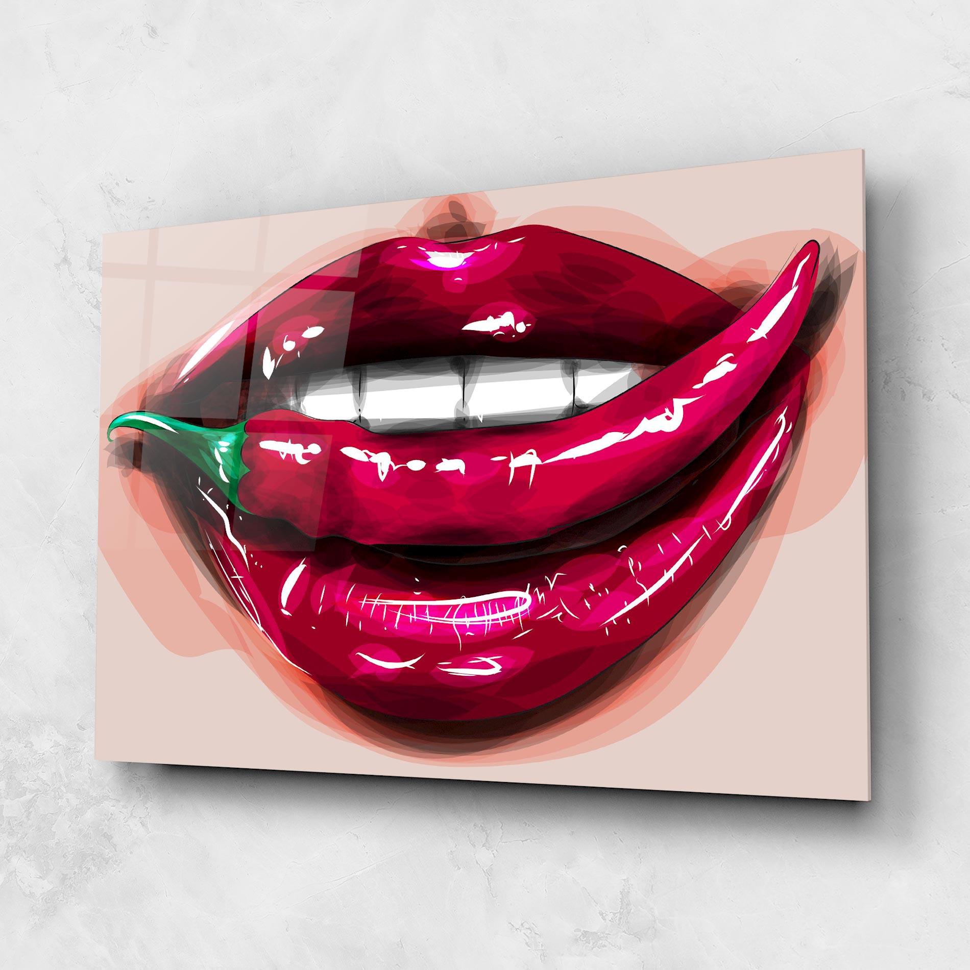 Tablou Sticla Chilli Lips mockup 1
