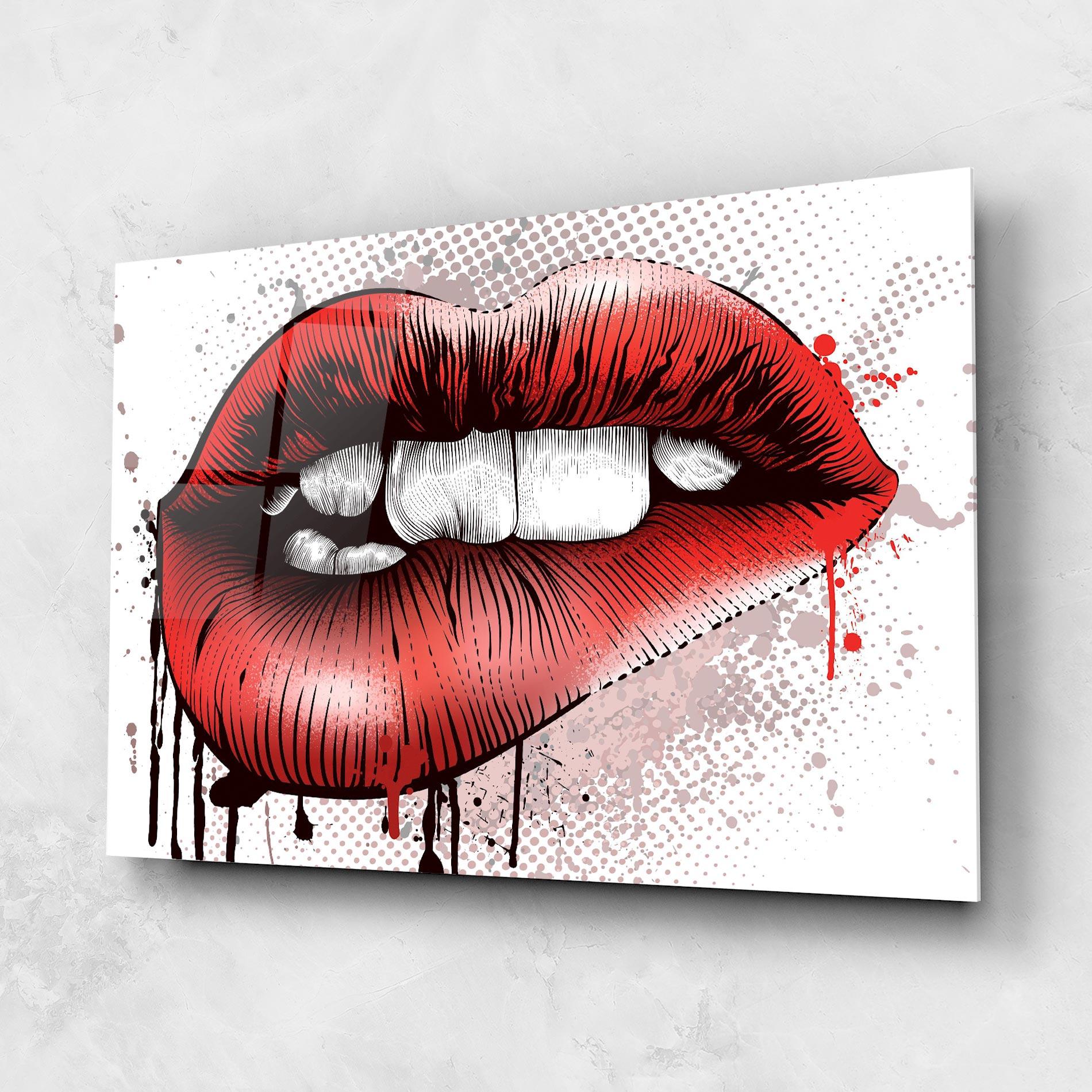 Tablou Sticla Lips Pop Artistic mockup 1