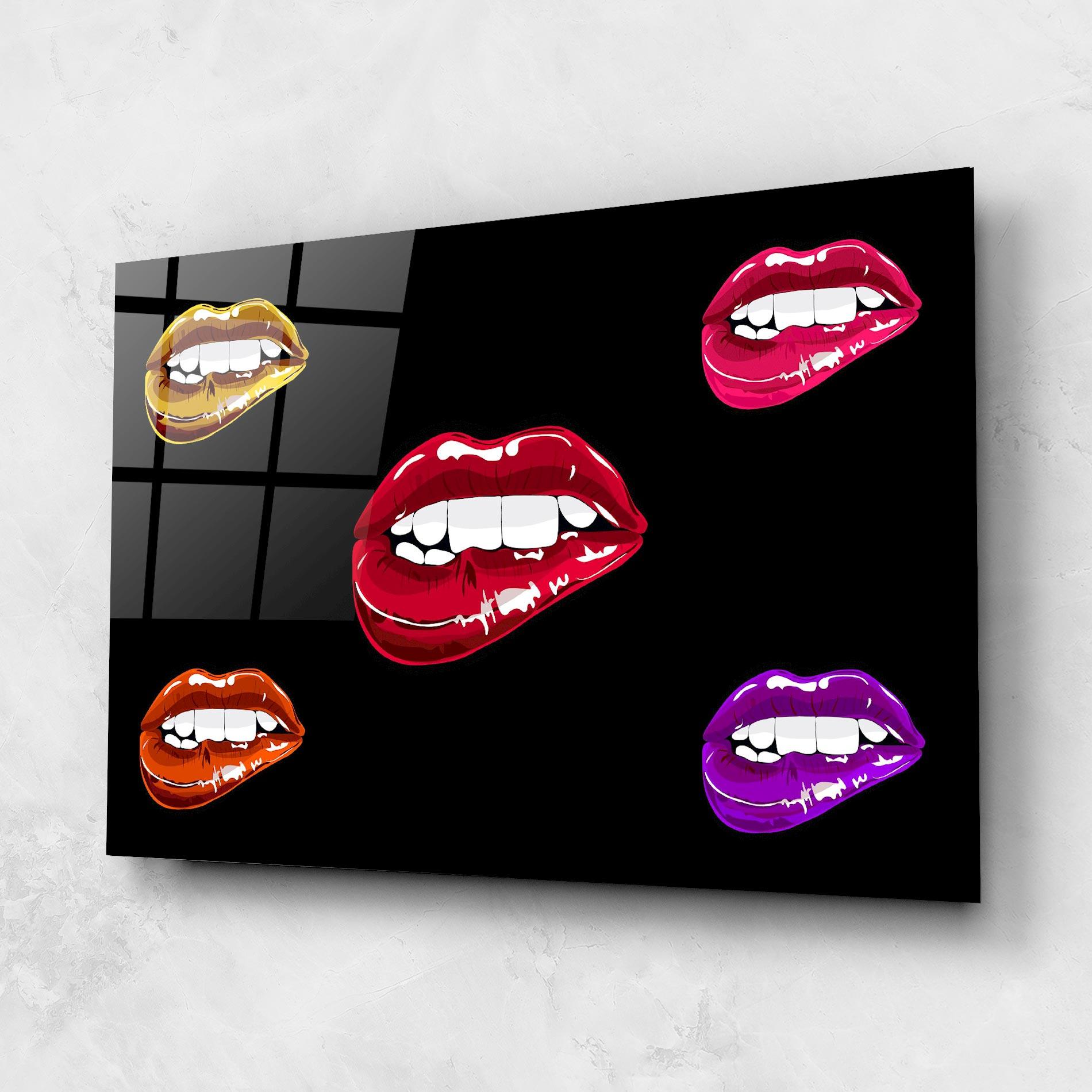 Tablou Sticla Mix Color Lips mockup 1