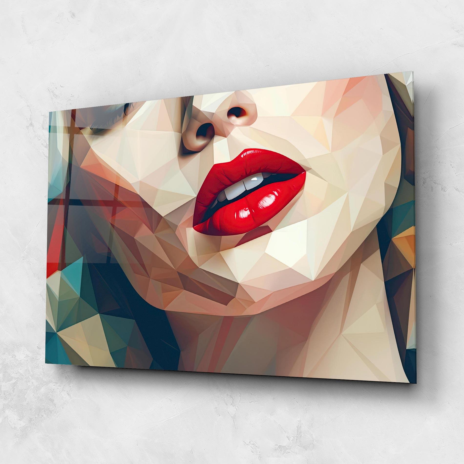 Tablou Sticla Triangular Lips mockup 1