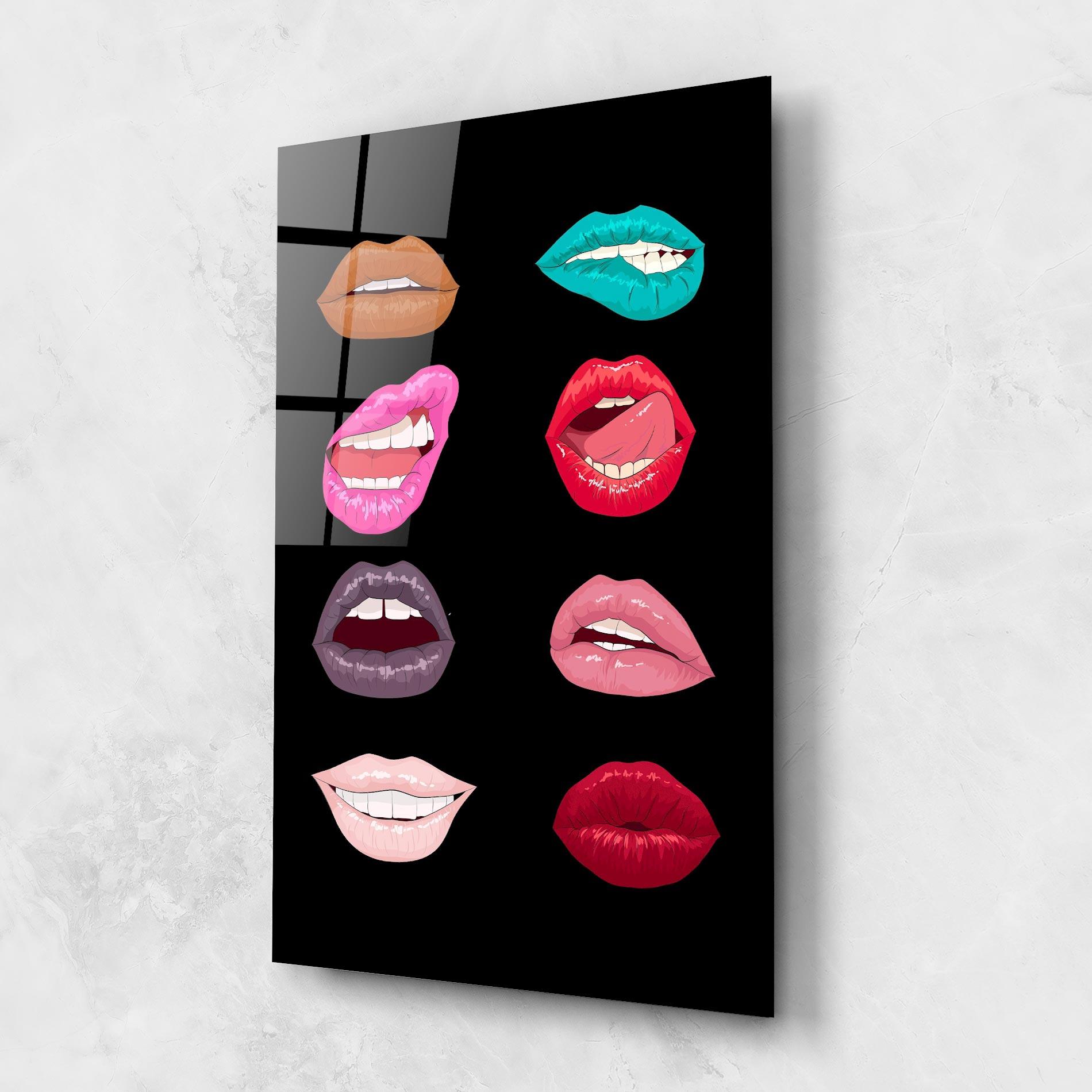 Tablou Sticla Colorful Lips mockup 1
