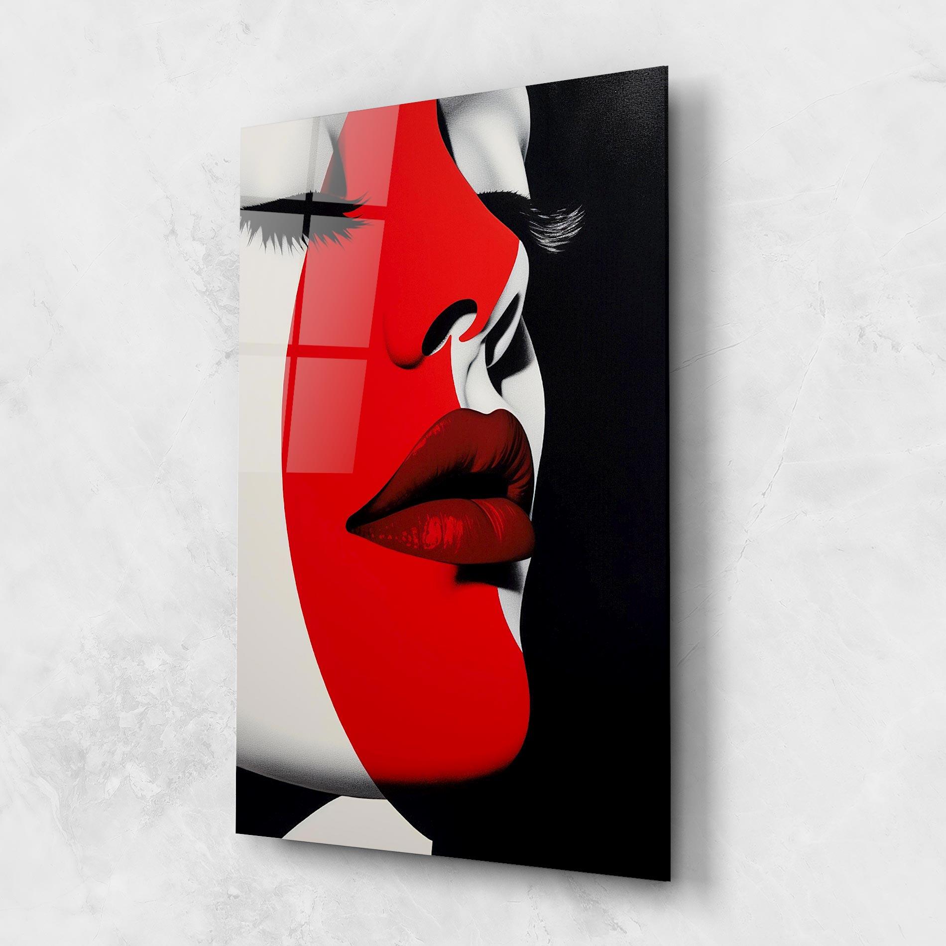 Tablou Sticla Dark Red Lips mockup 1
