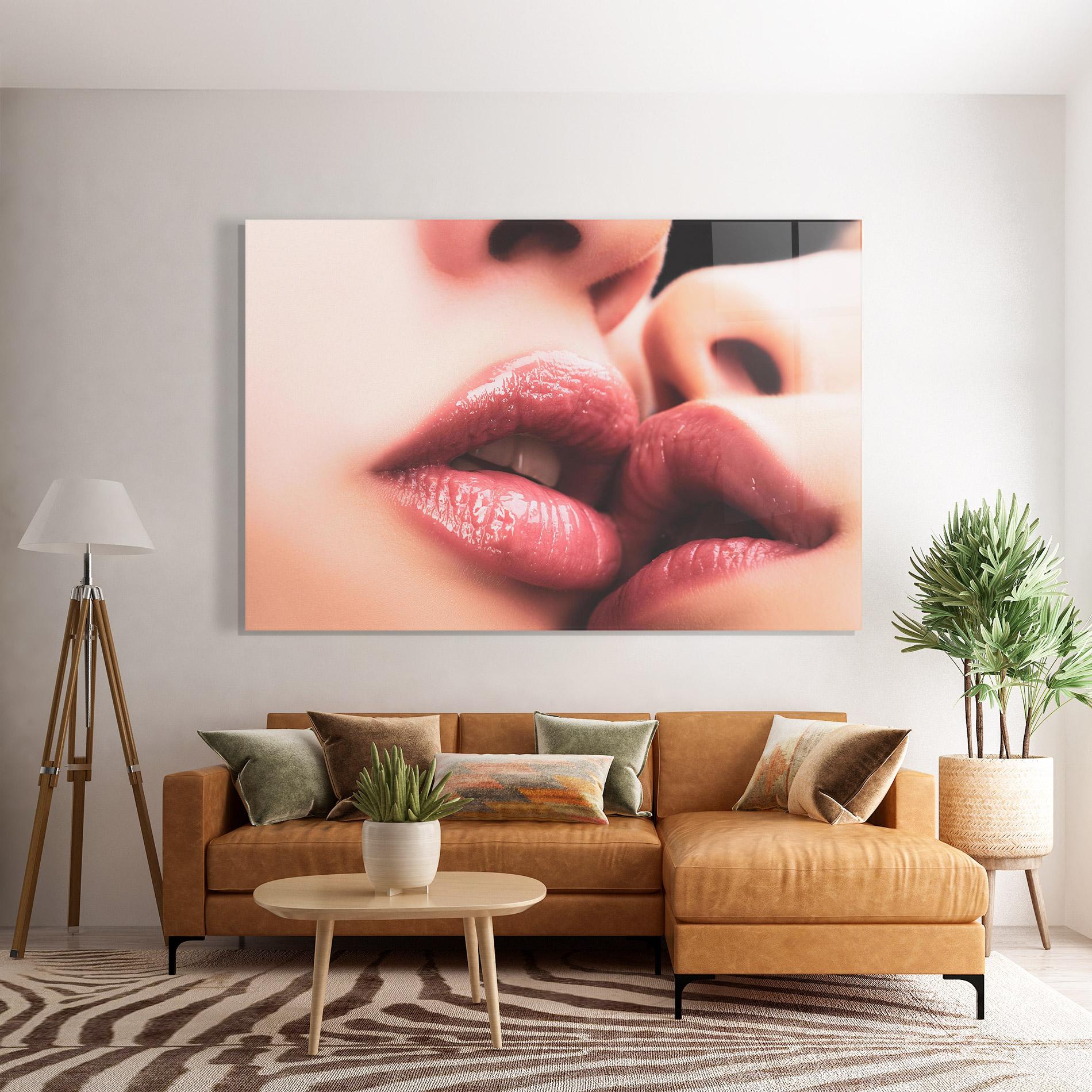 Tablou Sticla Beautiful Lips mockup 7