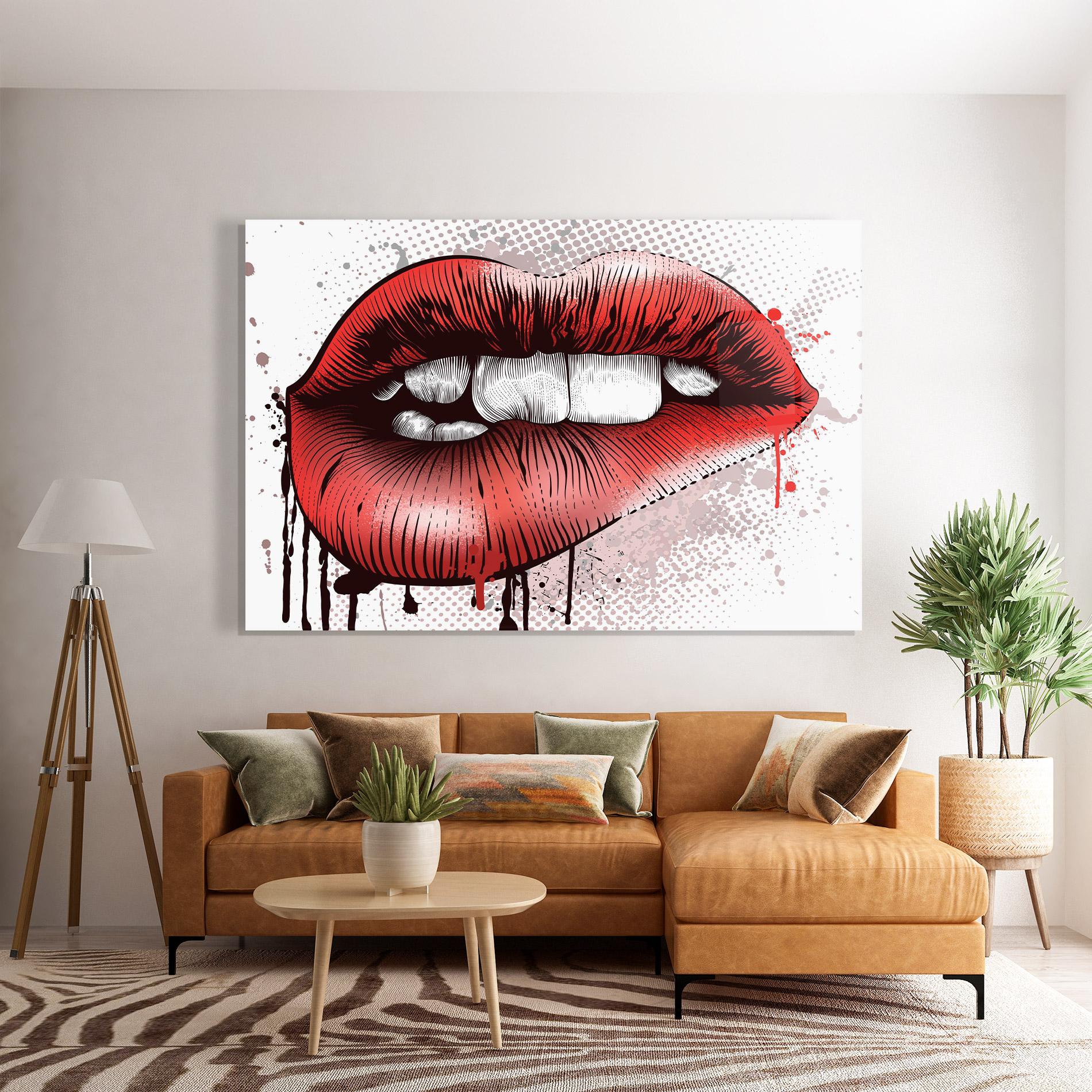 Tablou Sticla Lips Pop Artistic mockup 7