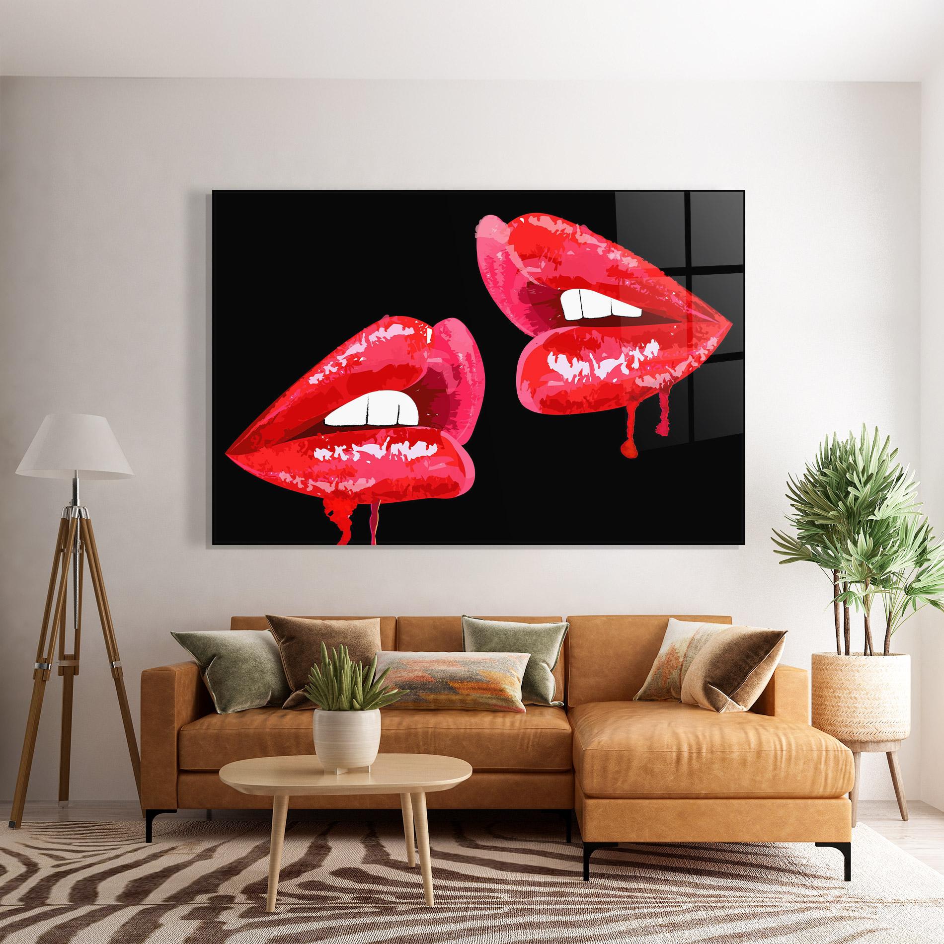 Tablou Sticla Lips Talking mockup 7