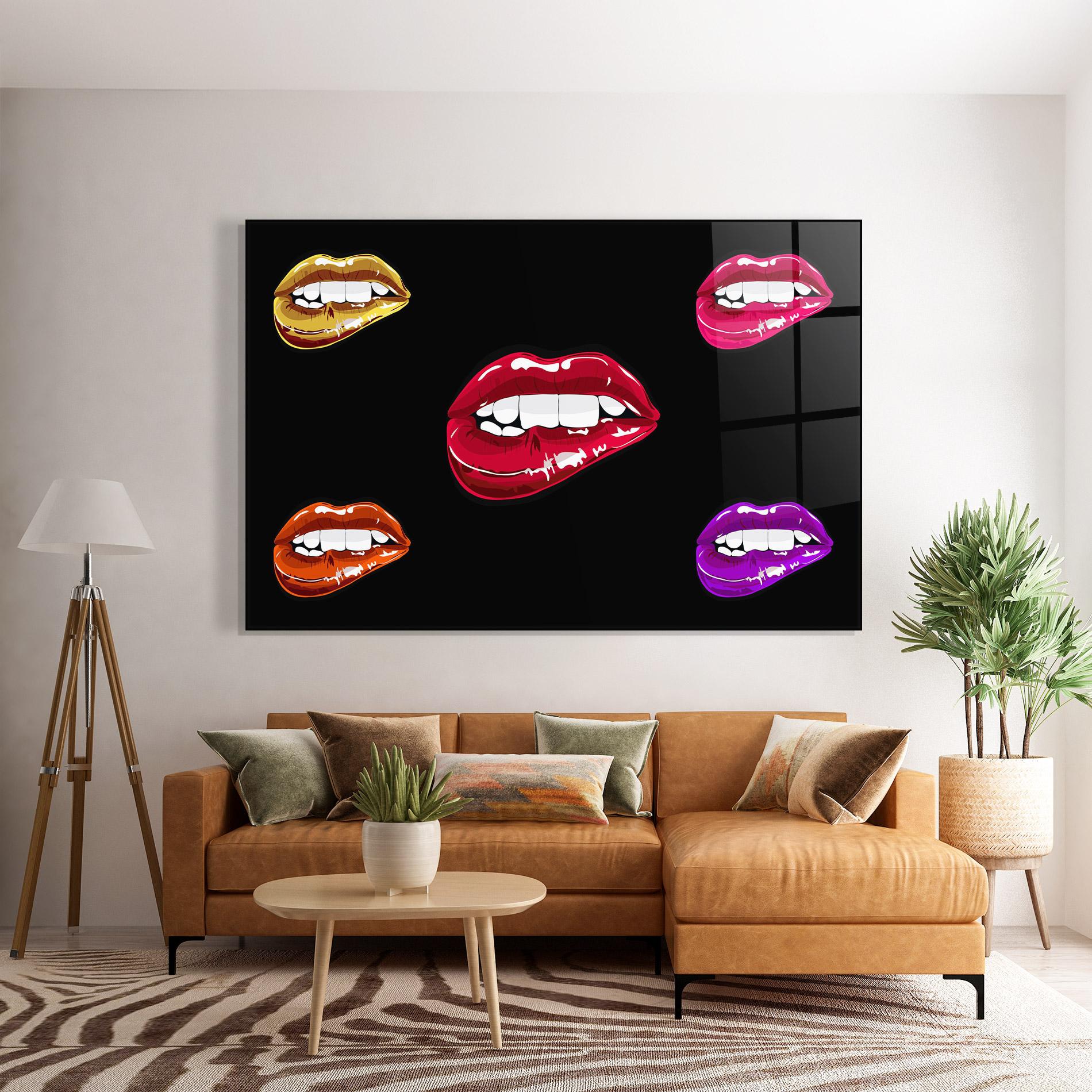Tablou Sticla Mix Color Lips mockup 7