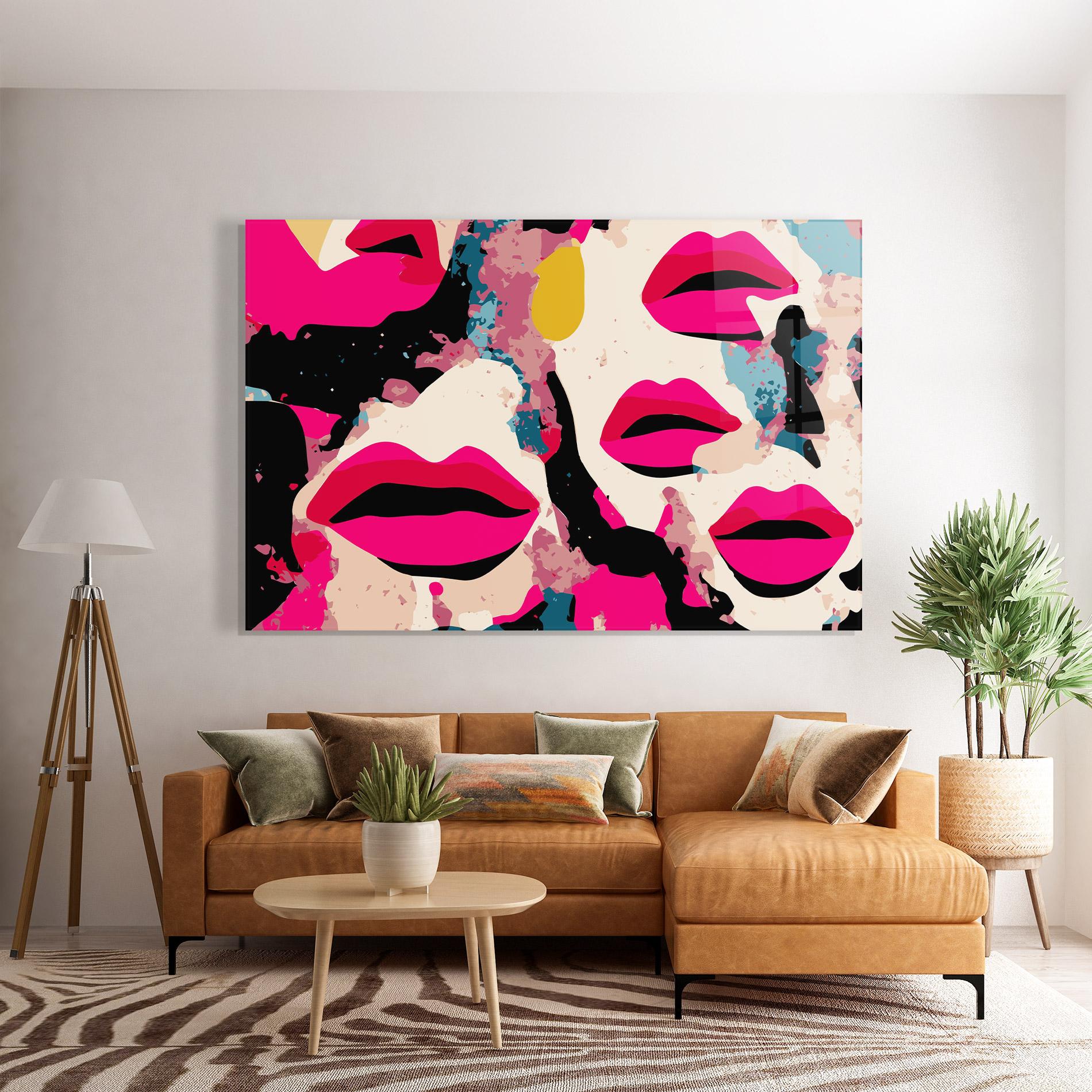 Tablou Sticla Pink Lips mockup 7