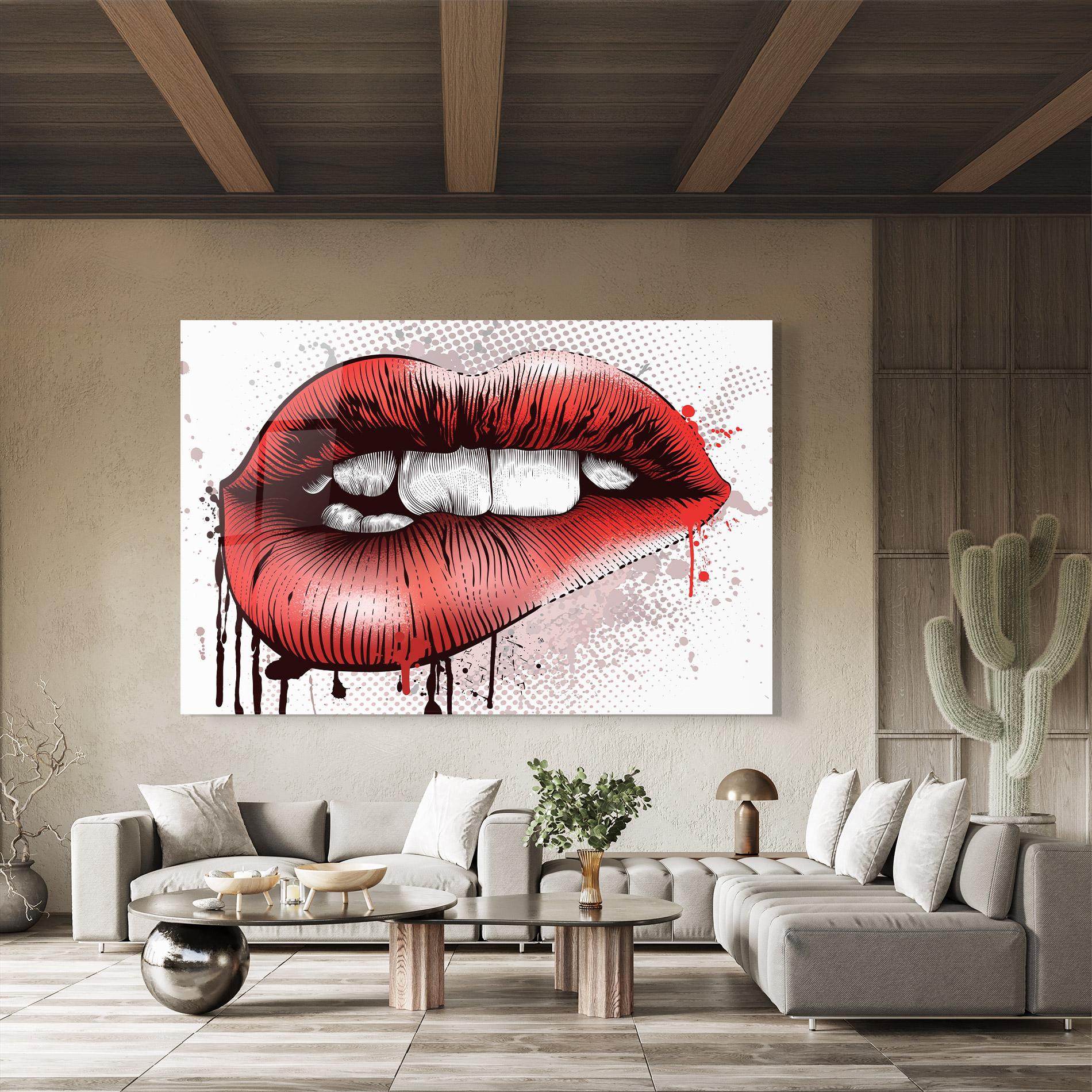 Tablou Sticla Lips Pop Artistic mockup 8