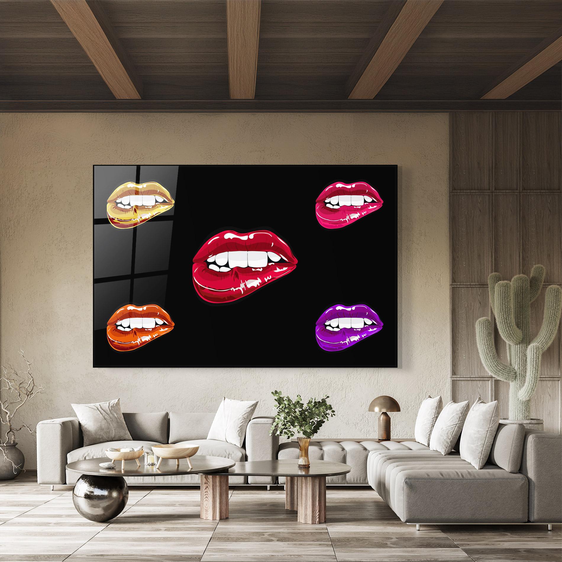 Tablou Sticla Mix Color Lips mockup 8