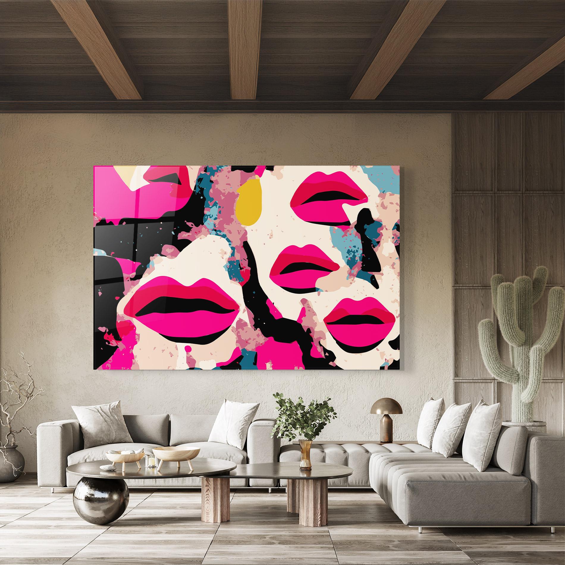 Tablou Sticla Pink Lips mockup 8