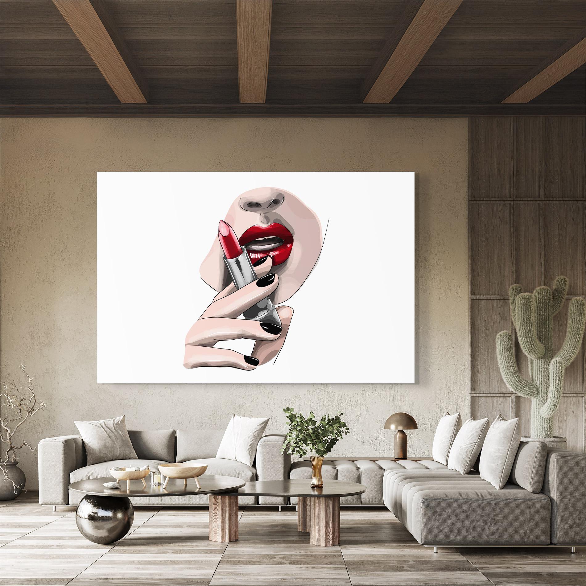 Tablou Sticla Red Lipstick mockup 8