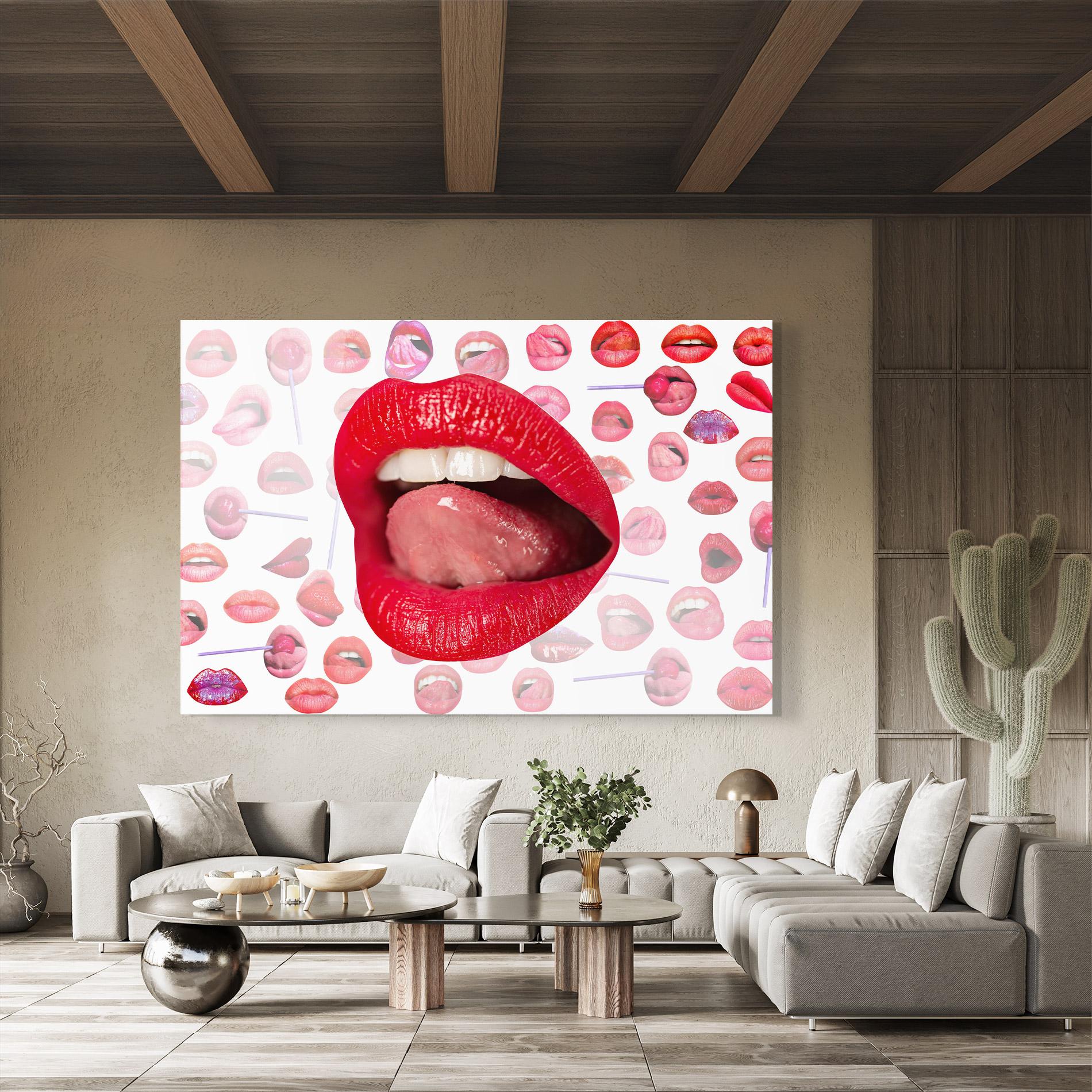 Tablou Sticla Sexy Tongue Licking mockup 8