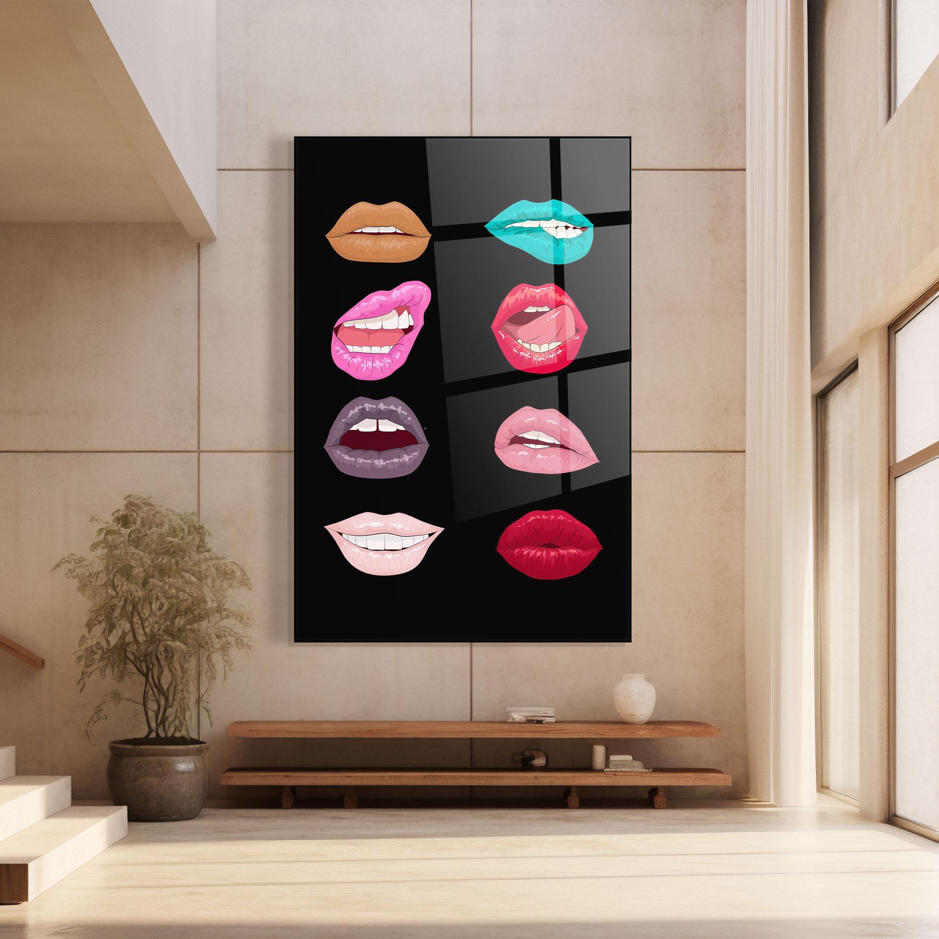 Tablou Sticla Colorful Lips mockup 8