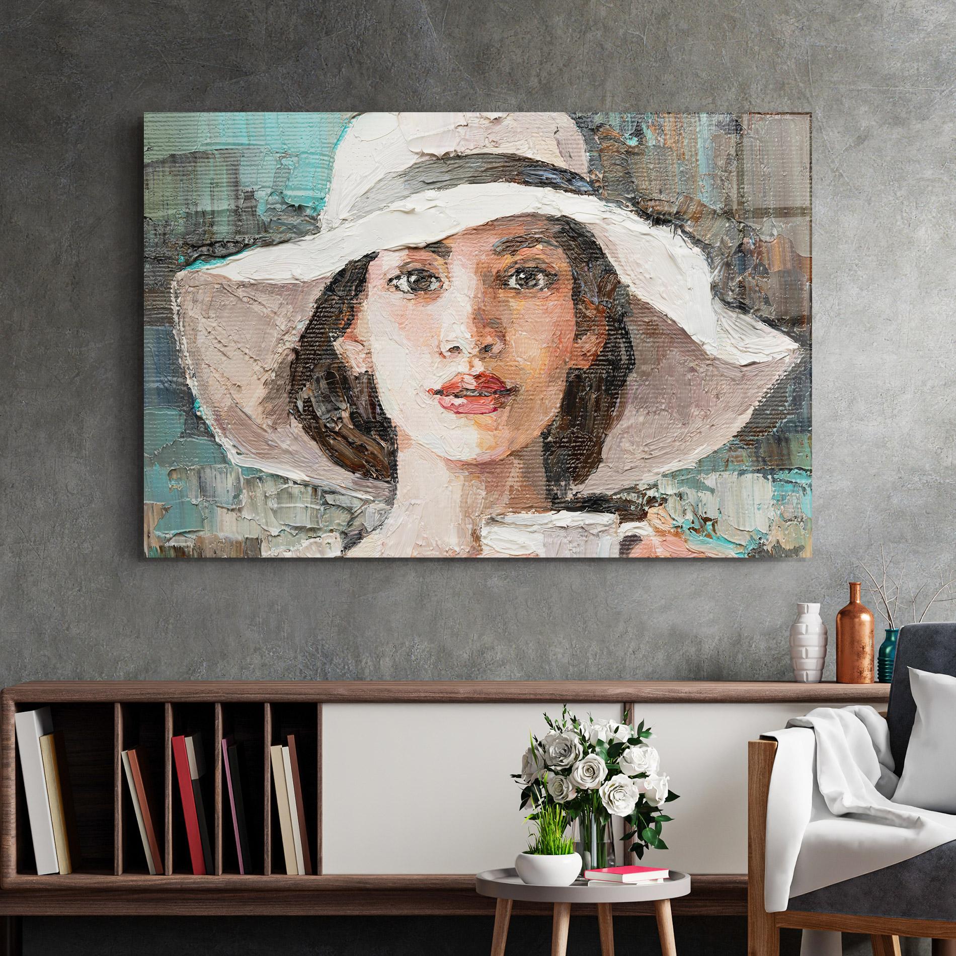 Tablou Sticla White Lady mockup 2