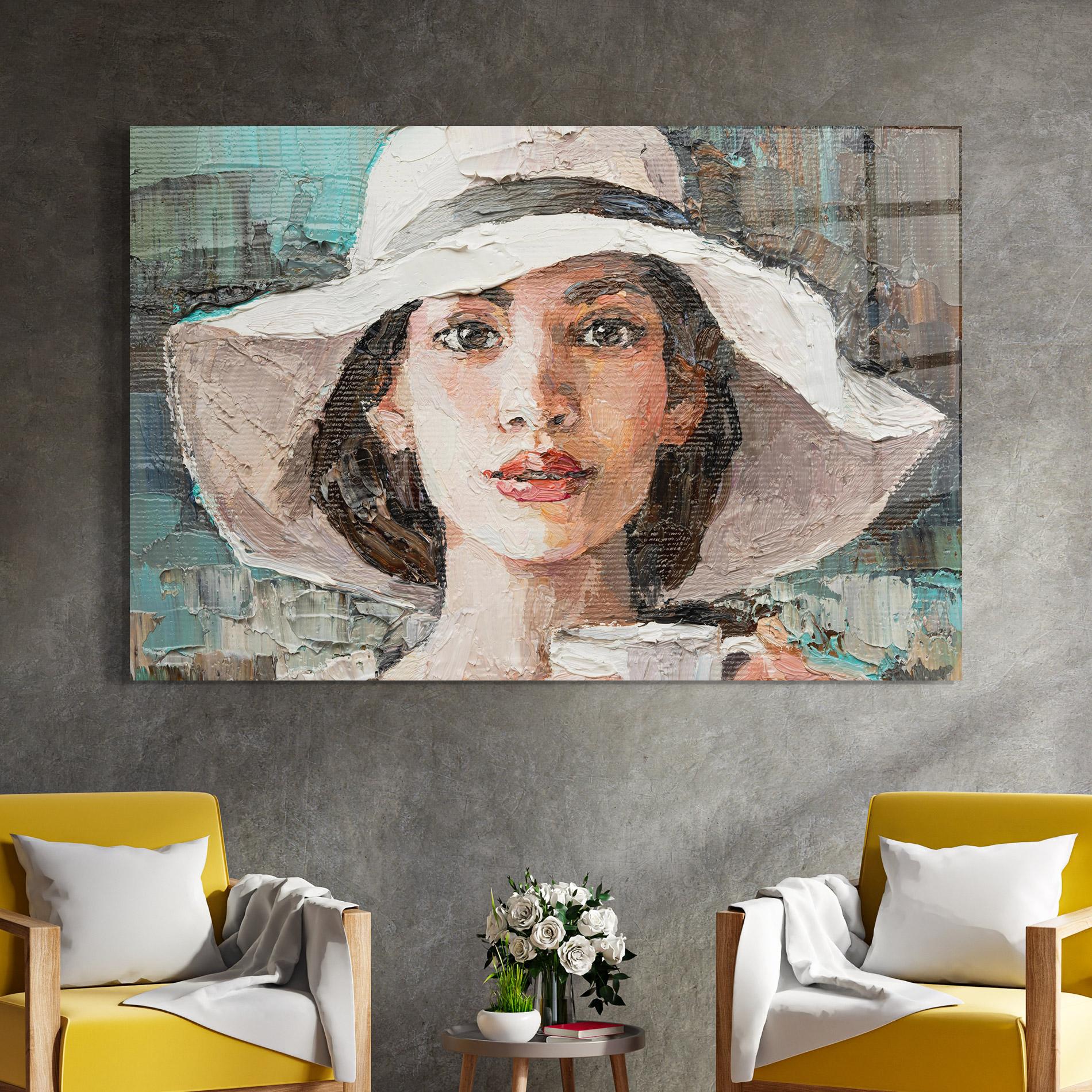 Tablou Sticla White Lady mockup 4