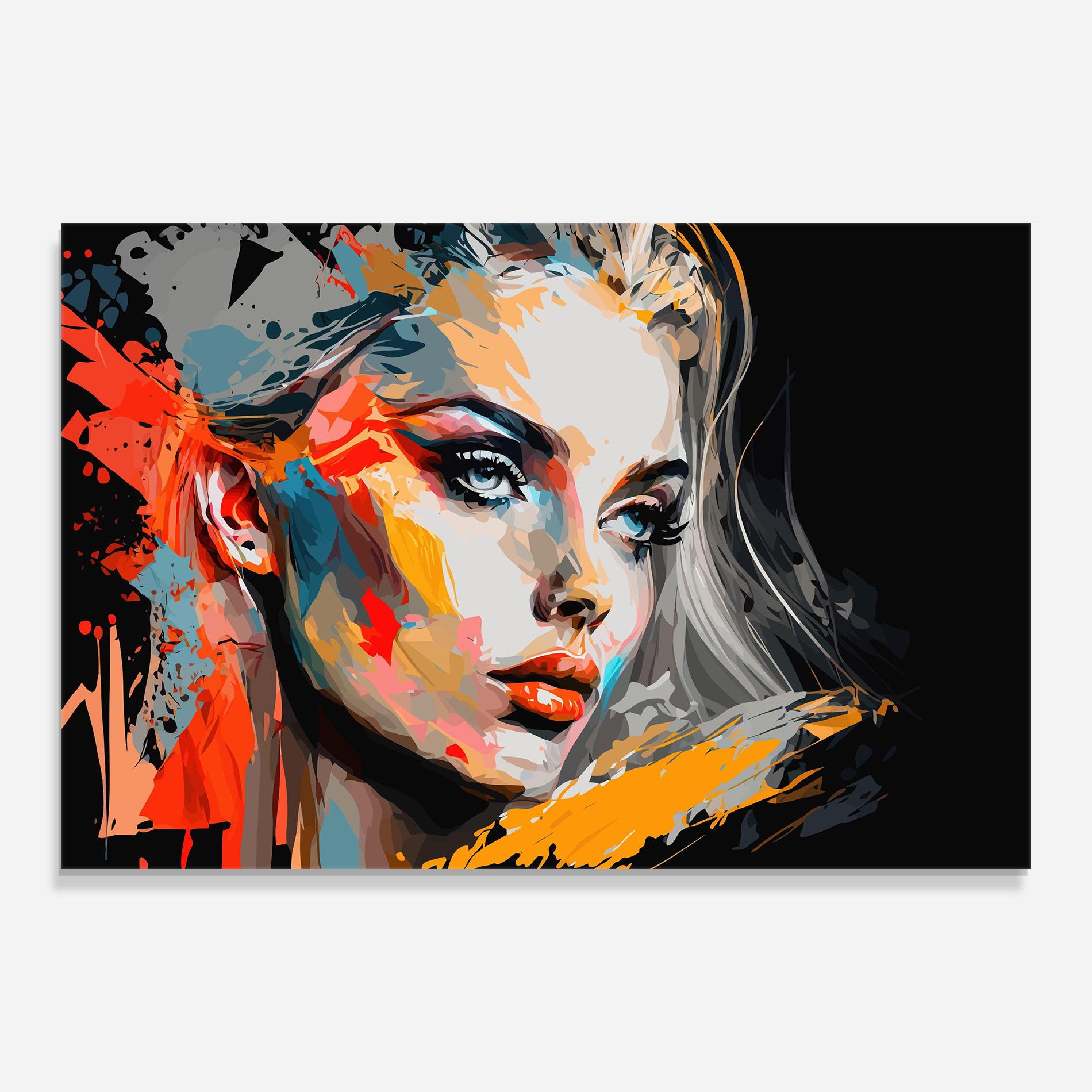 Tablou Sticla Blue Eye Face mockup 0