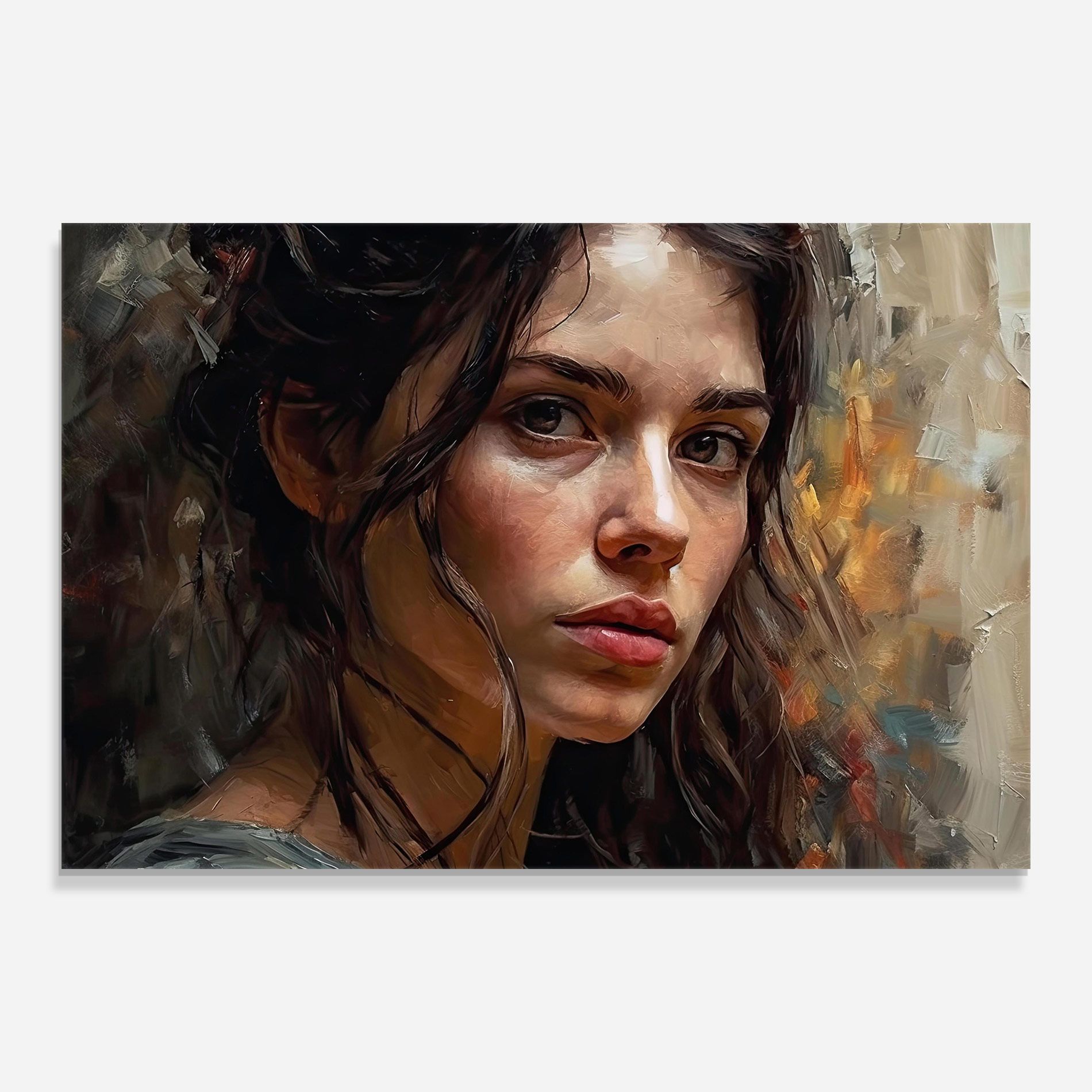 Closeup Impasto Portrait mockup 0