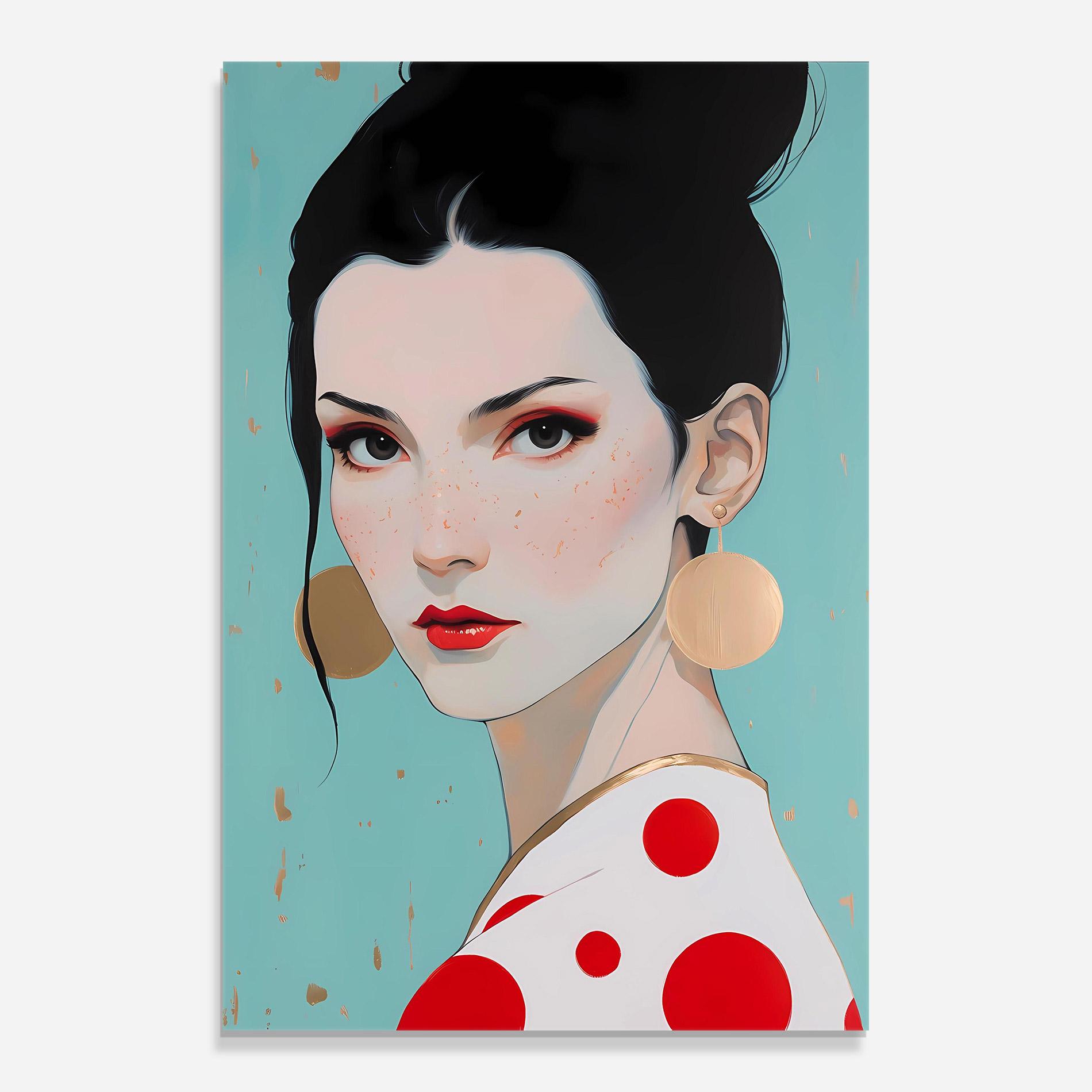 Tablou Sticla Asian Style Portrait mockup 0