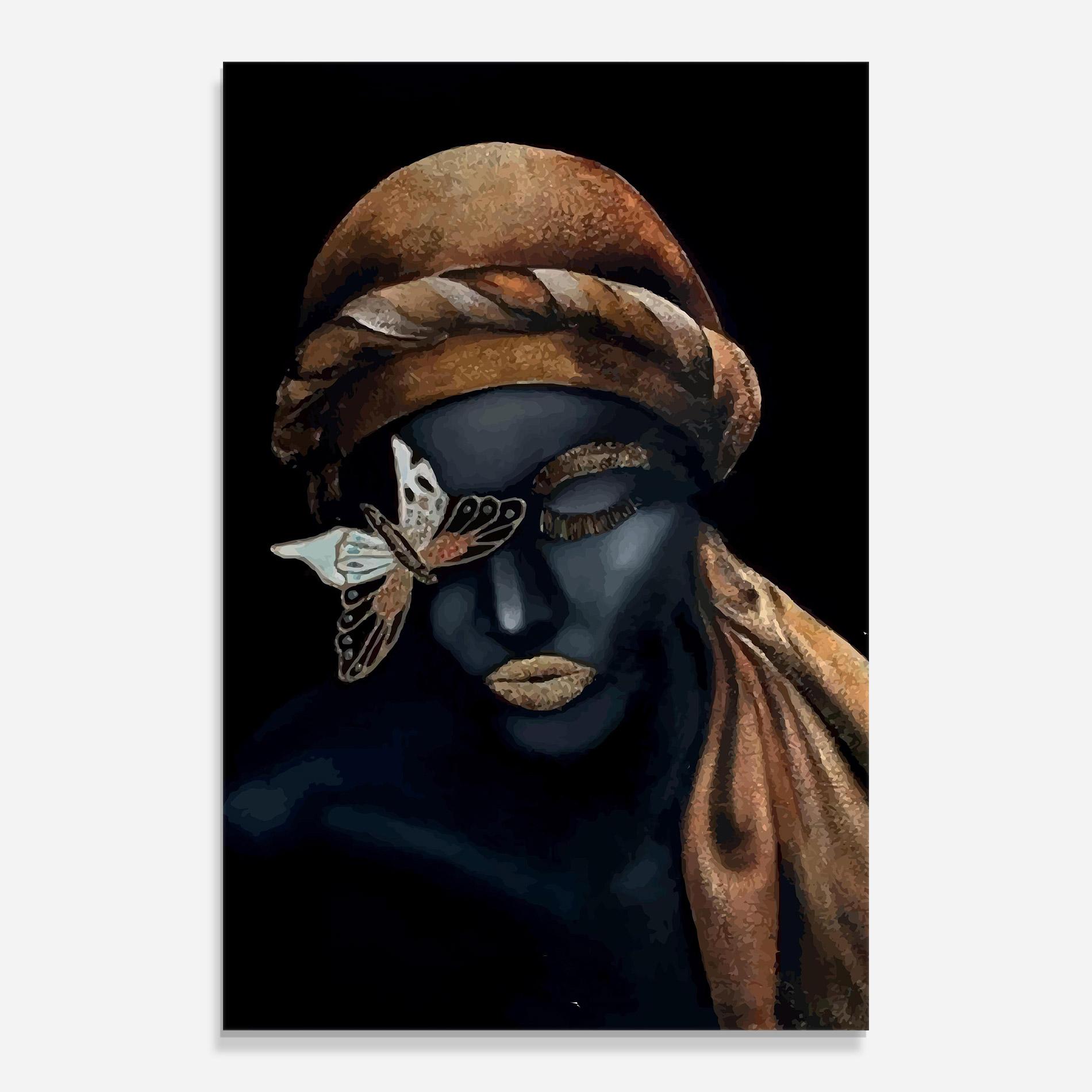 Tablou Sticla Butterfly Lady mockup 0