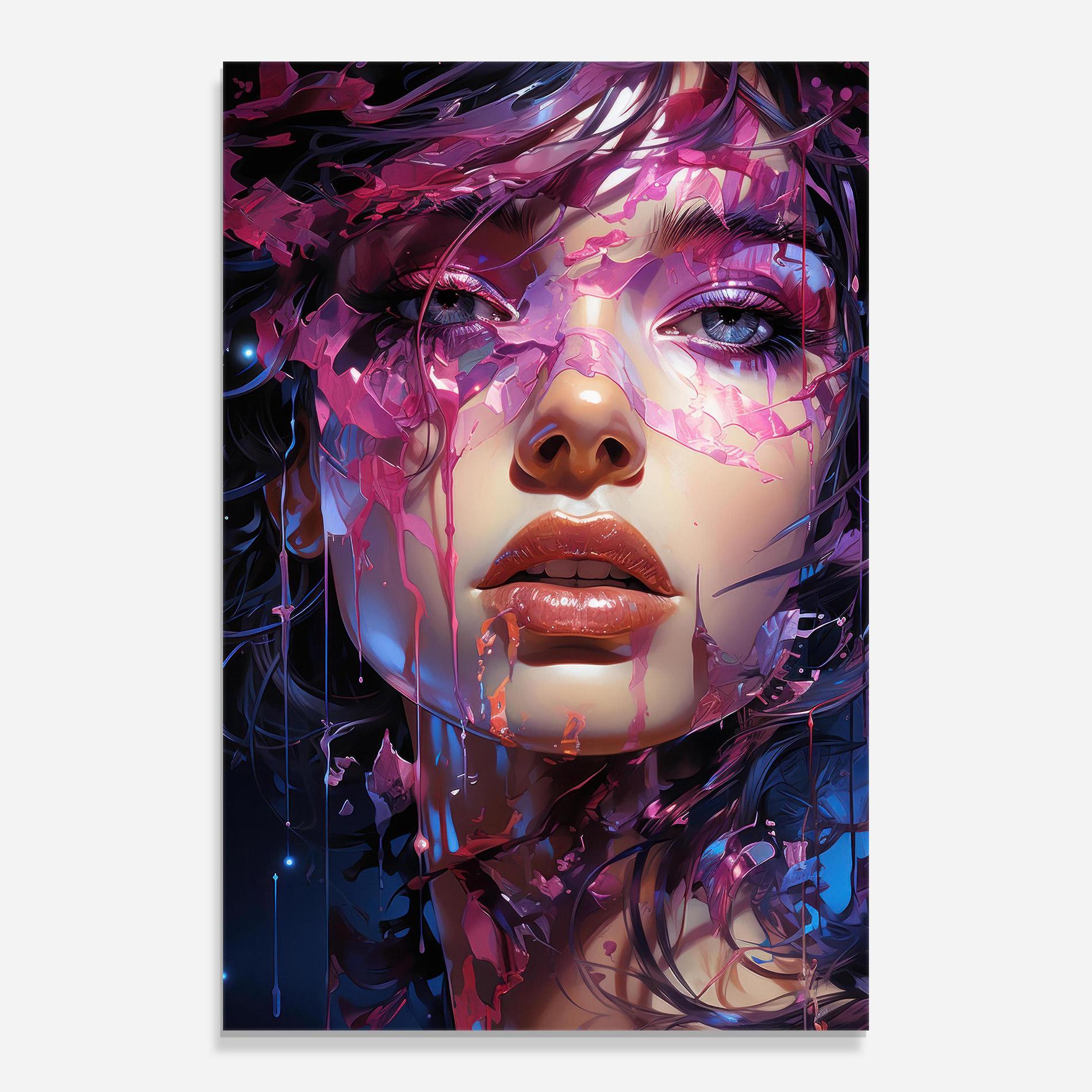 Tablou Sticla Cute Purple Girl mockup 0