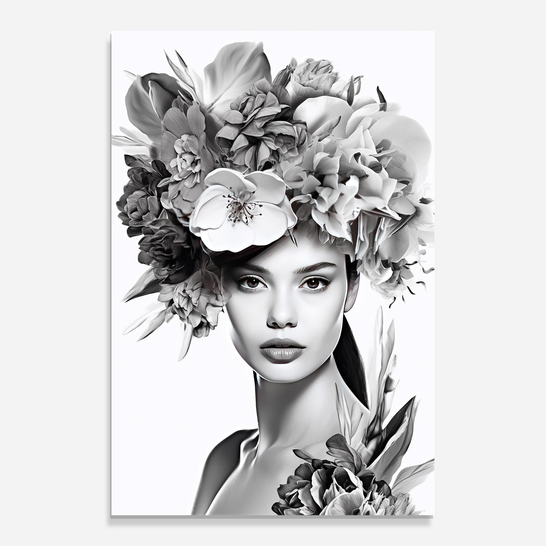 Tablou Sticla Flower Crown Woman mockup 0