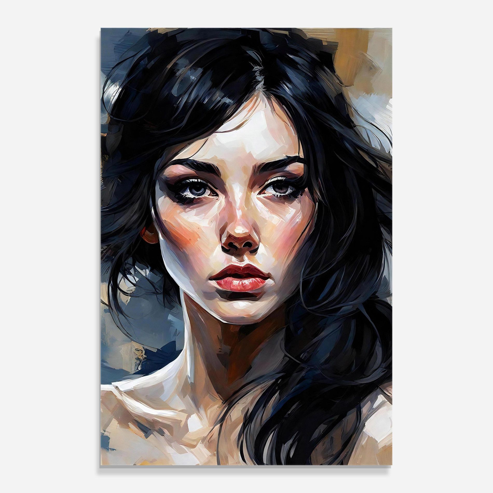 Long Black Hair Portrait mockup 0