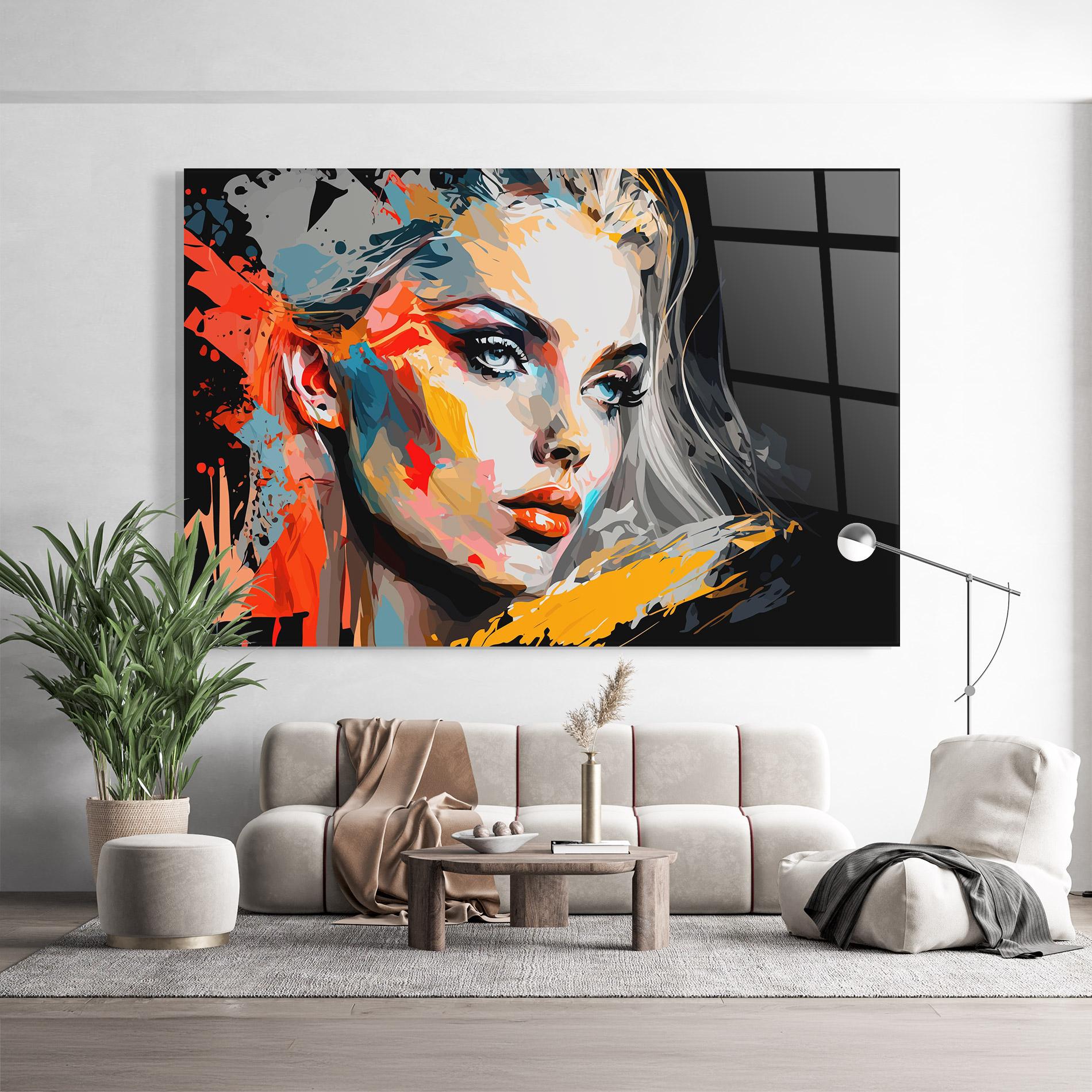 Tablou Sticla Blue Eye Face mockup 9