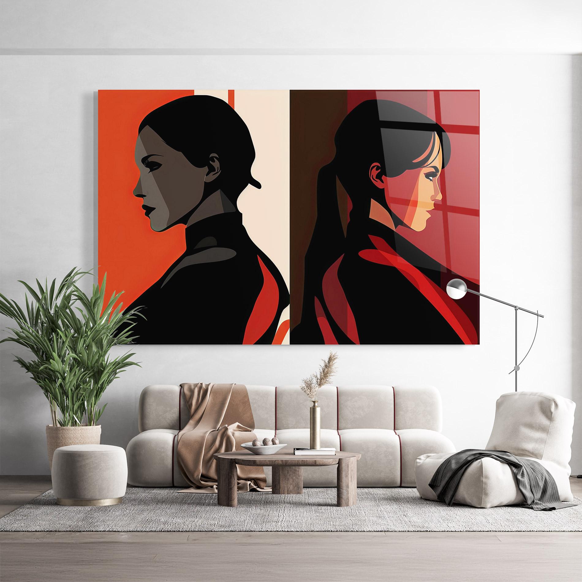 Tablou Sticla Graphical Portrait mockup 9