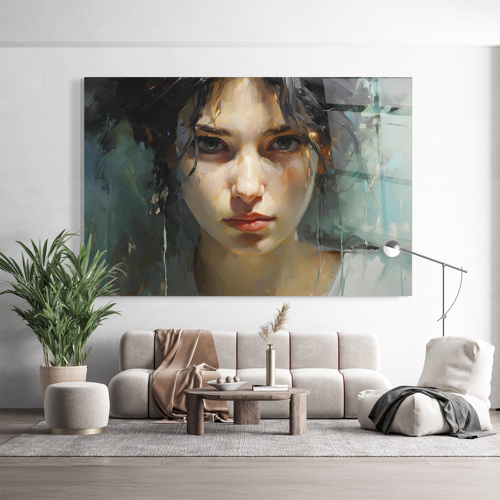 Tablou Sticla Intense Portrait mockup 9