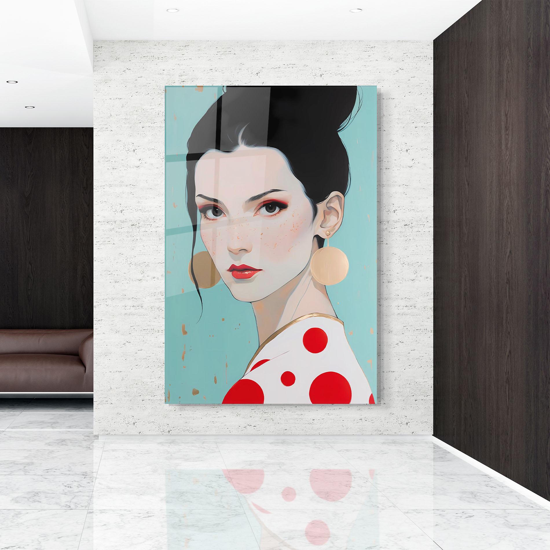 Tablou Sticla Asian Style Portrait mockup 9