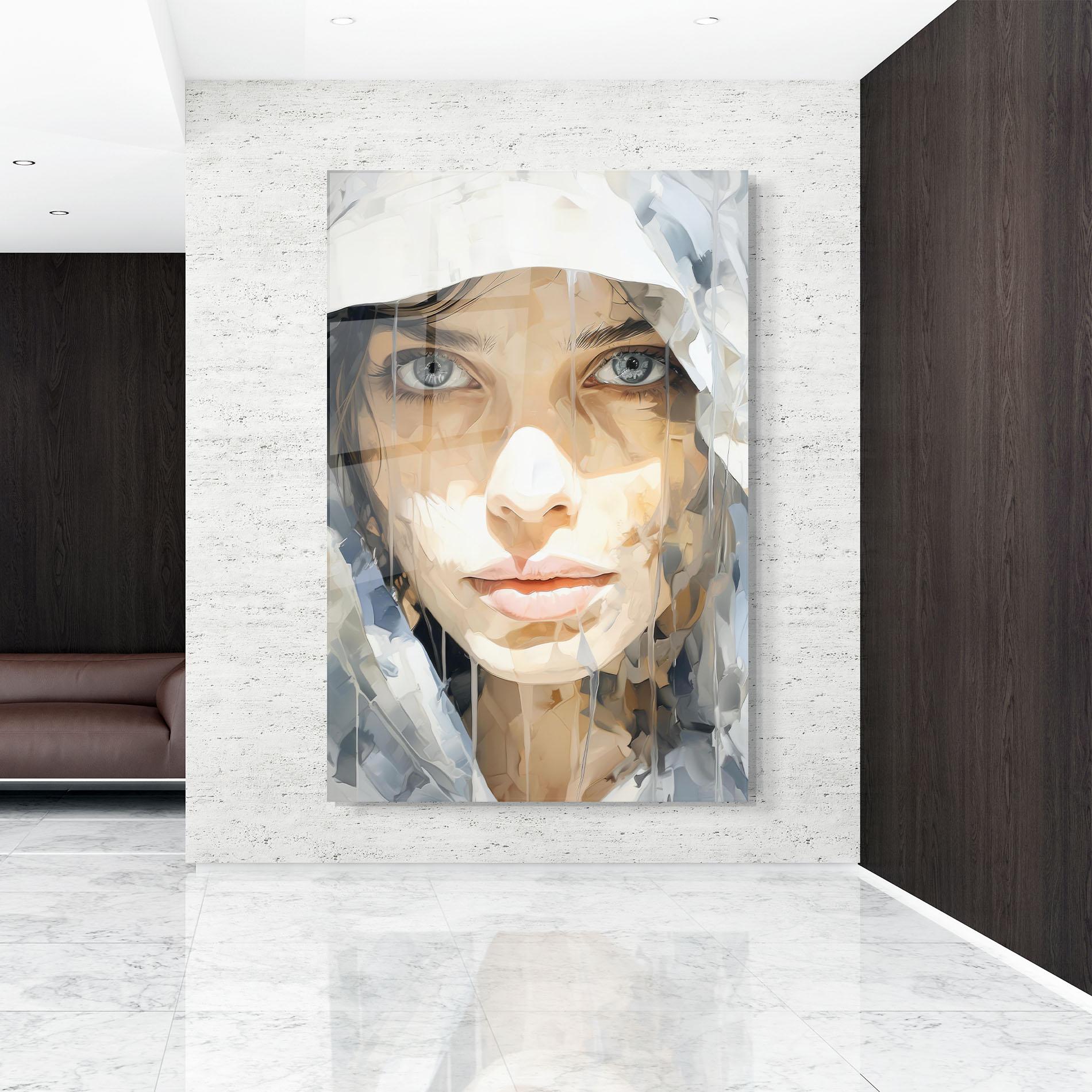 Tablou Sticla Close Up Portrait mockup 9