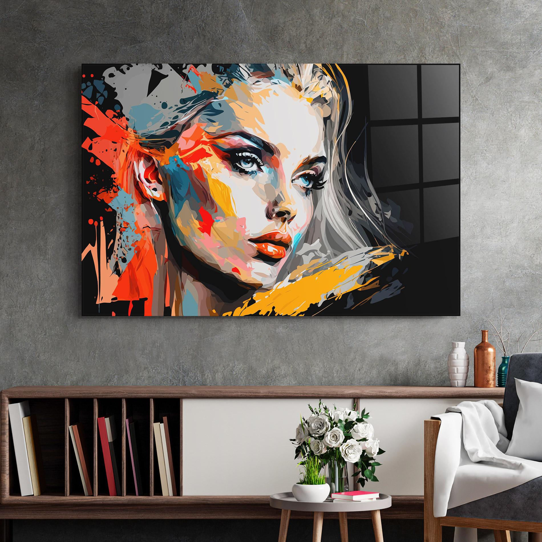 Tablou Sticla Blue Eye Face mockup 2